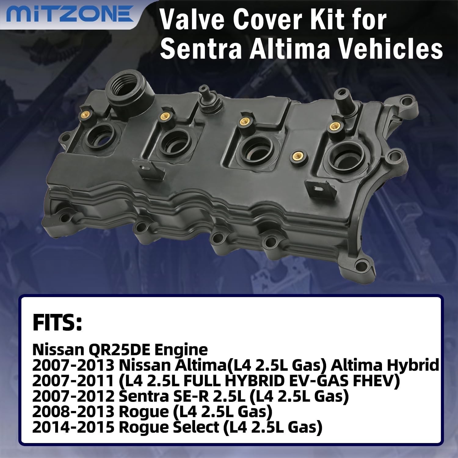 Engine Valve Cover Compatible with 2007-2013 Nissan Altima Sentra SE-R 2.5L Part