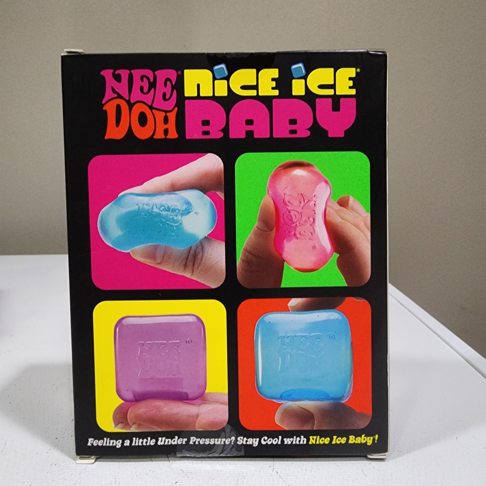 NeeDoh Nice Ice Baby 4 pack, Set of Four Nee Doh Mini Nice Cube Pink Blue Purple