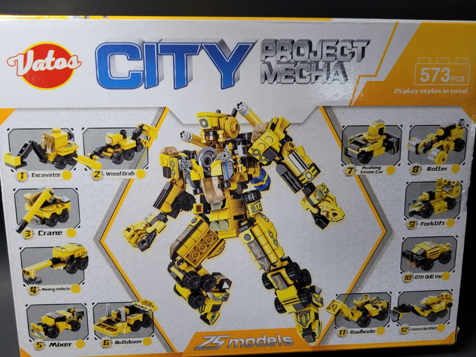 Vatos 1 To 25 CITY Project Mecha Building Brick Kids Toy 573 Pieces Sealed