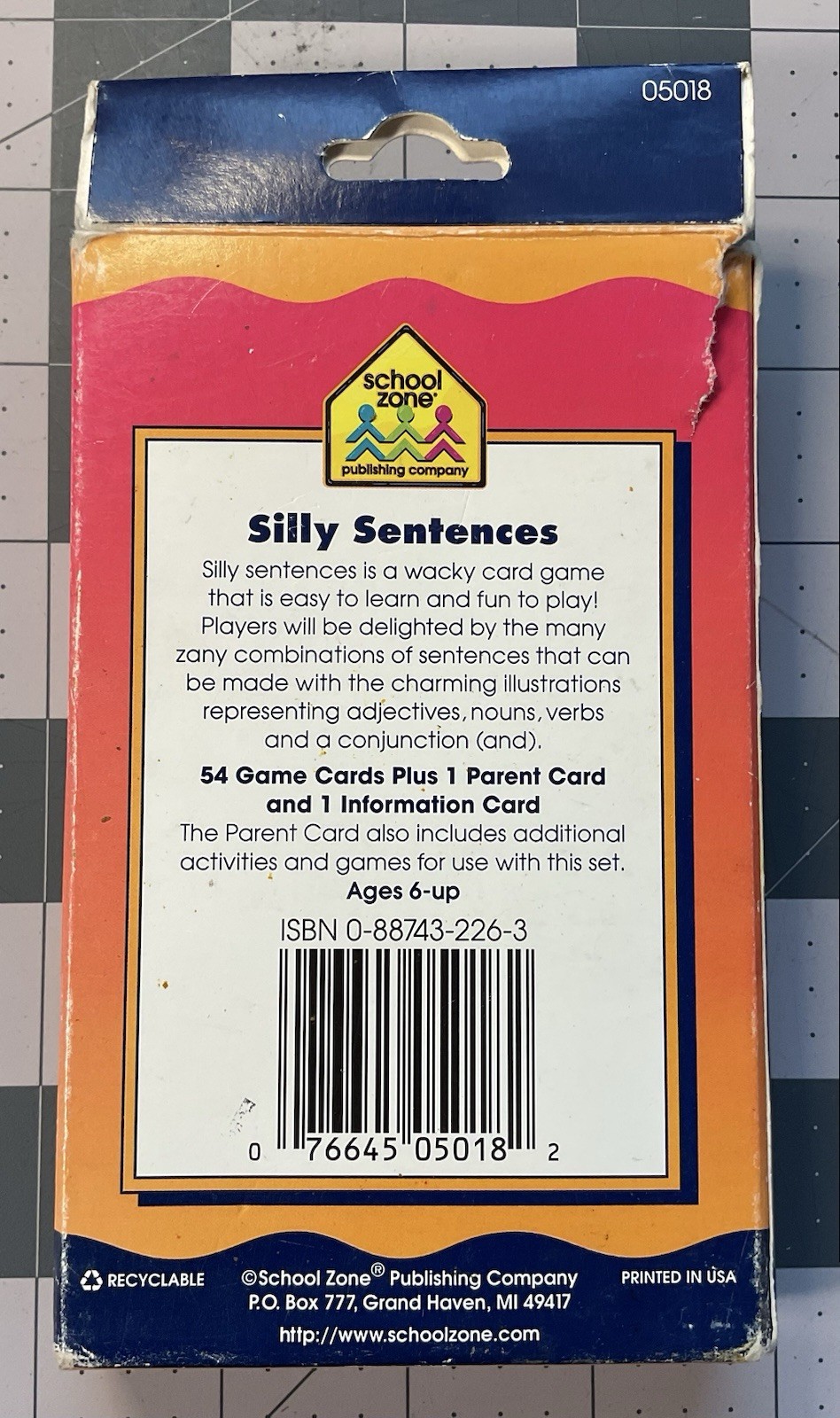 Vintage 1994 Silly Sentences Grammar Learning Card Game School Zone COMPLETE