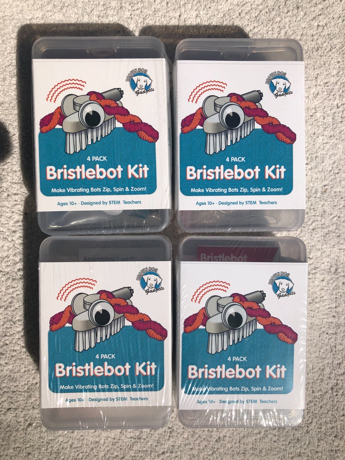 Bristlebot Kits: Includes 4 of the 4-Packs by Browndog Gadgets, US Seller