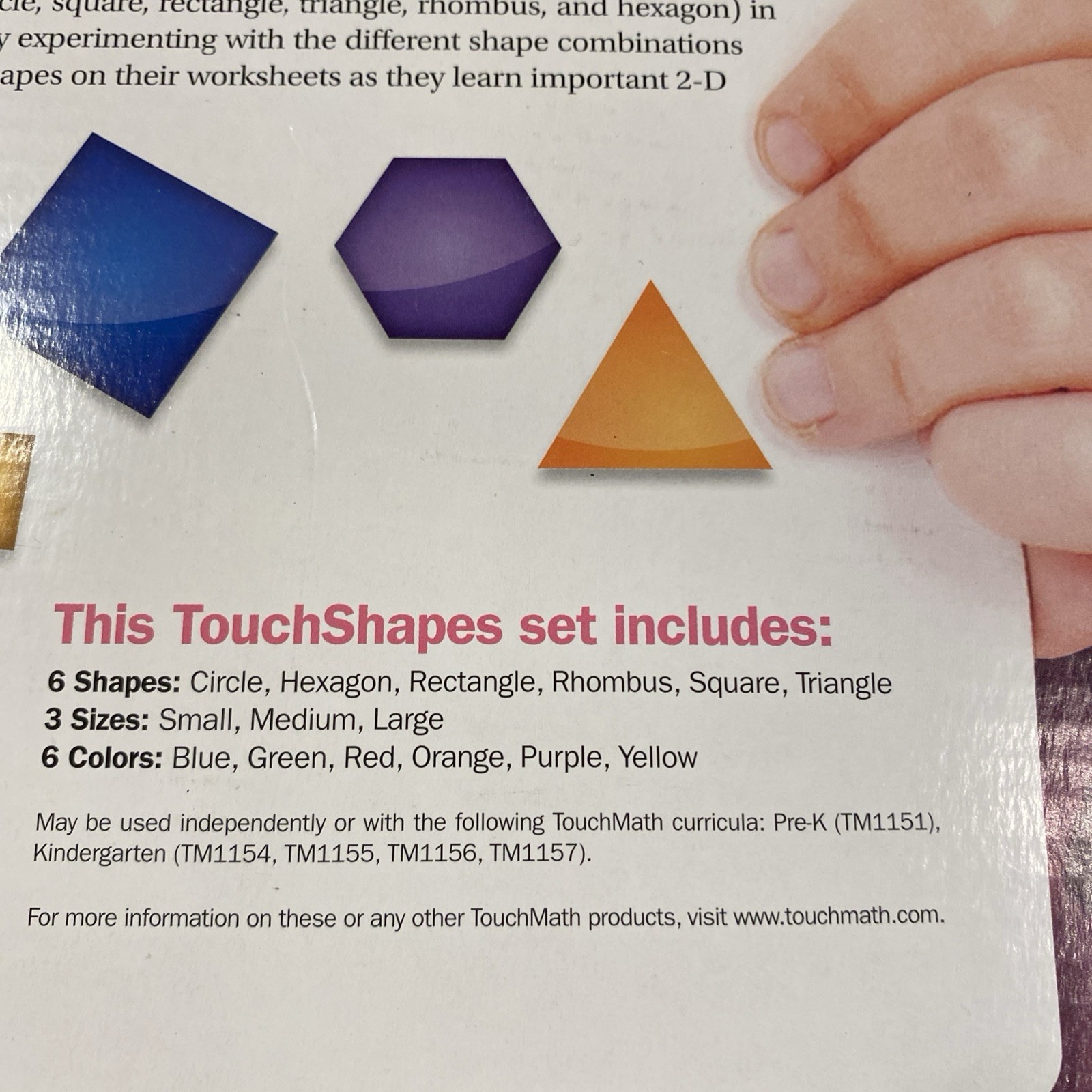 Touch Math Shapes Kit 106 Geometric Pieces+Manual Boxed Kit TM 1160