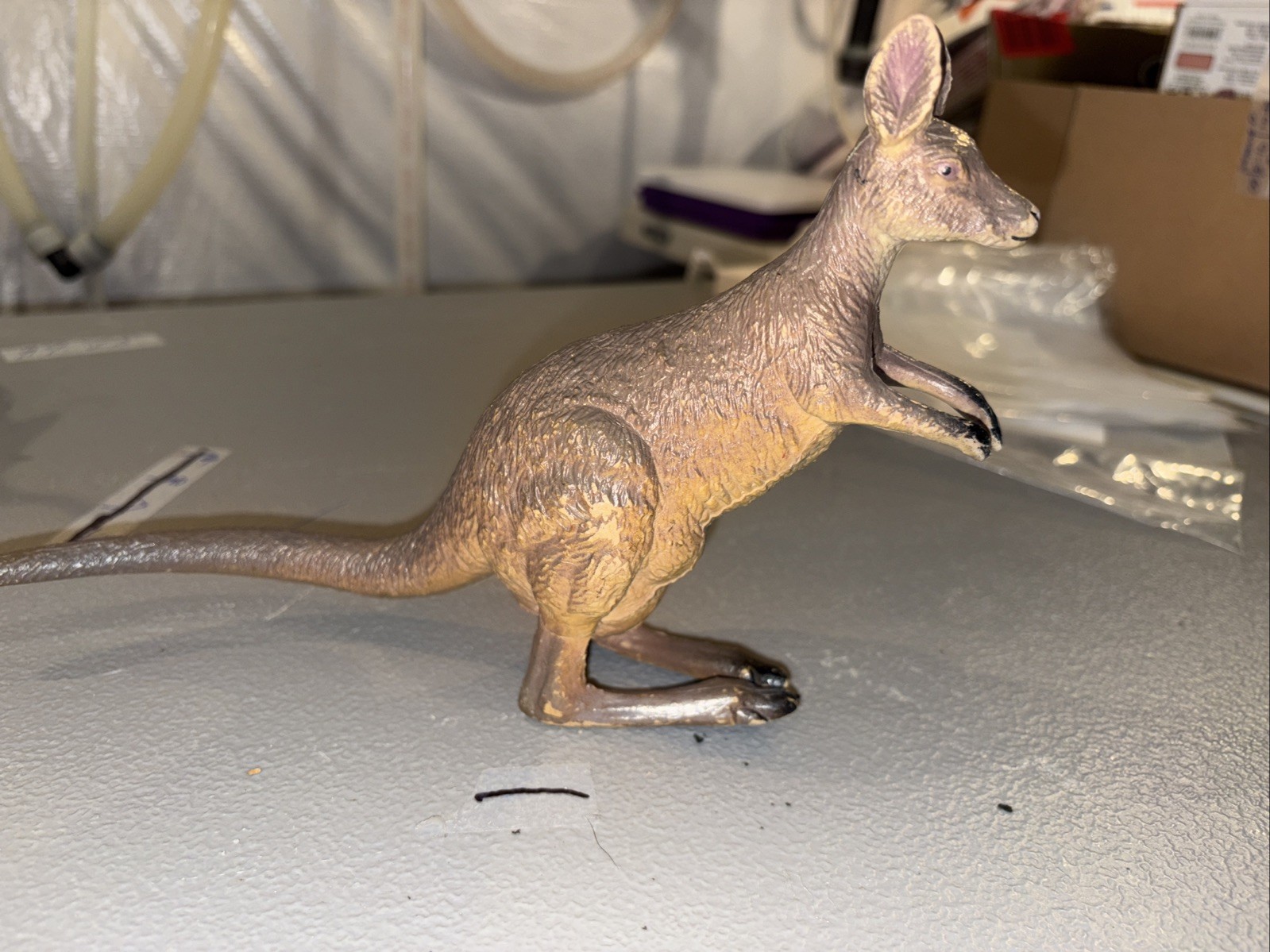 Kangaroo Toy Figurine AAA Hard Plastic Marsupial Joey Australia Wild Animal 6 in