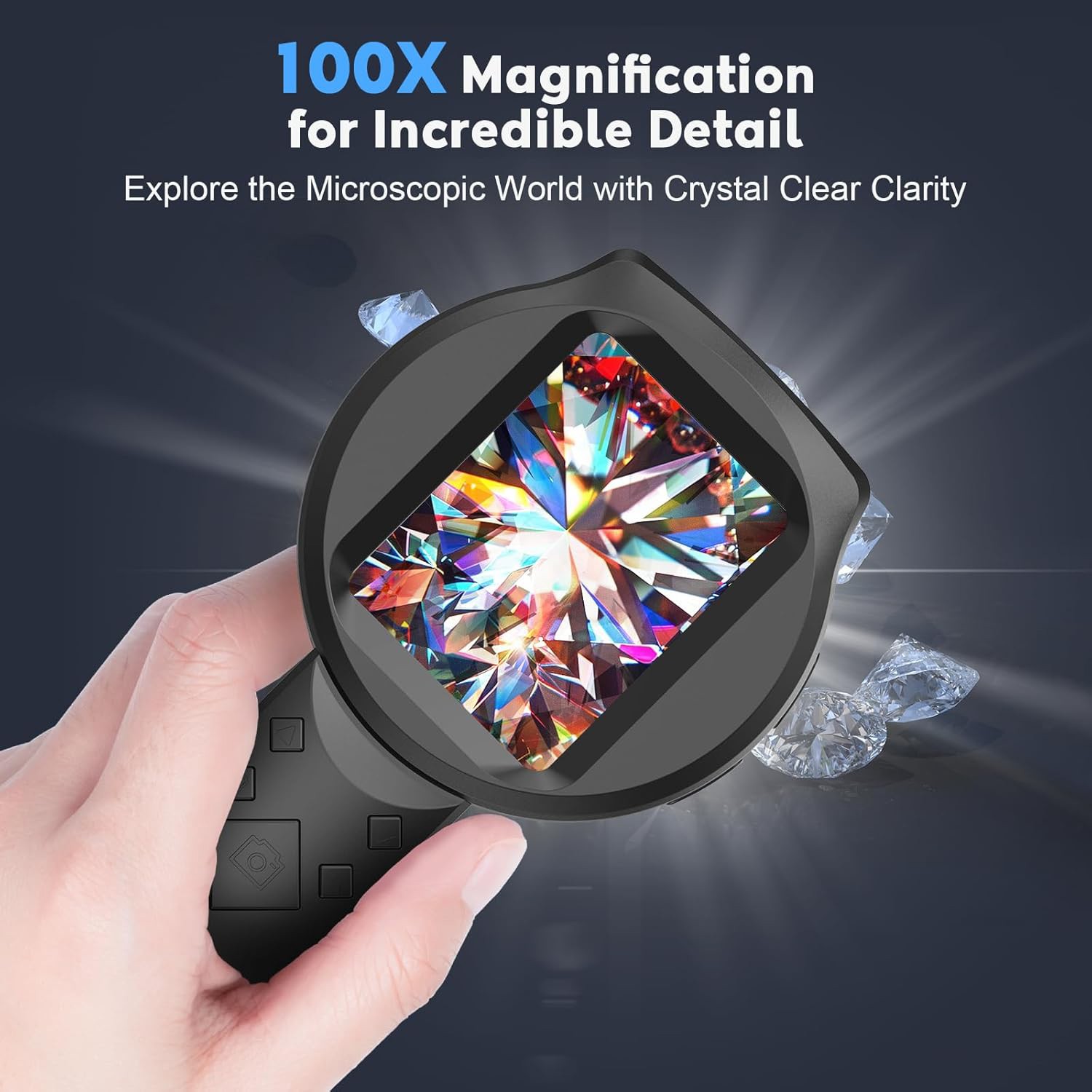 Magnifying Glass Kids Microscope Handheld Digital Magnifier Coin Jewellery Loupe