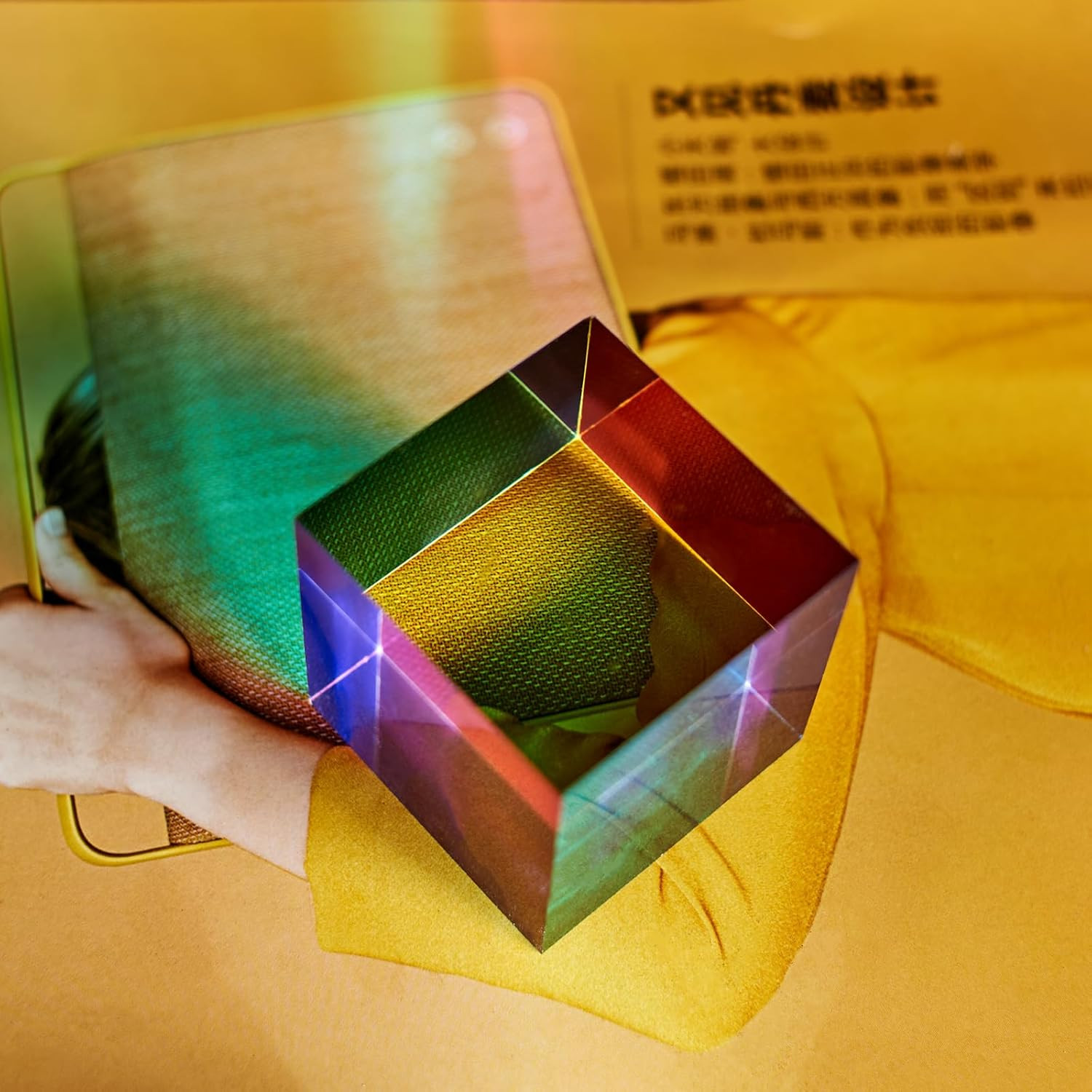 CMY Color Cube, 2.75 Inch (70Mm) Mixing CMYK Cube, Colorful Magic Acrylic Prism