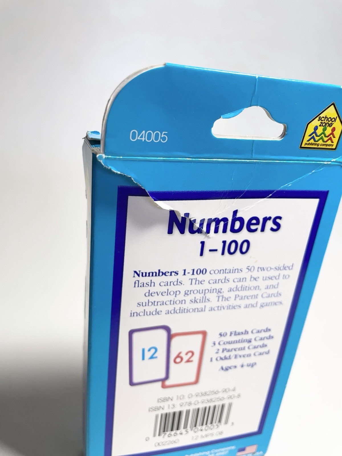 School Zone Numbers 1-100 50 Flash Cards Ages 4-Up