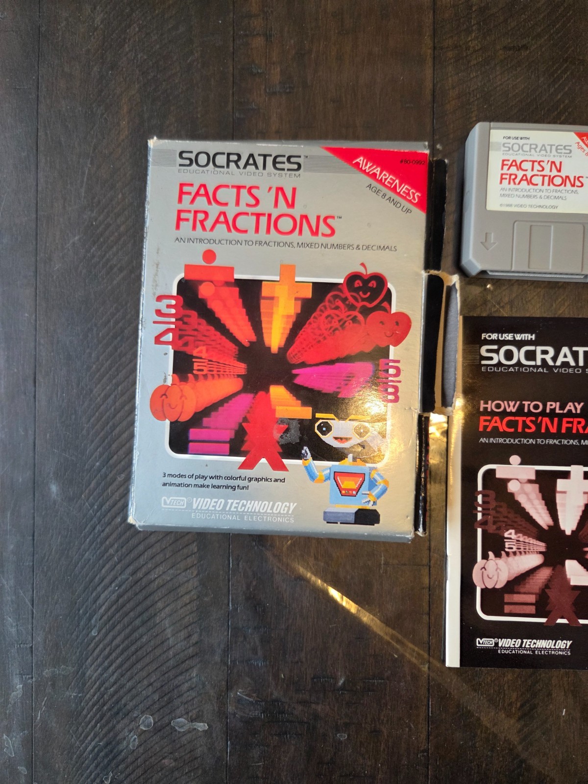 *LOT OF CIB 2!* VTECH Socrates Memory Mania Facts ‘n Fractions Games CIB