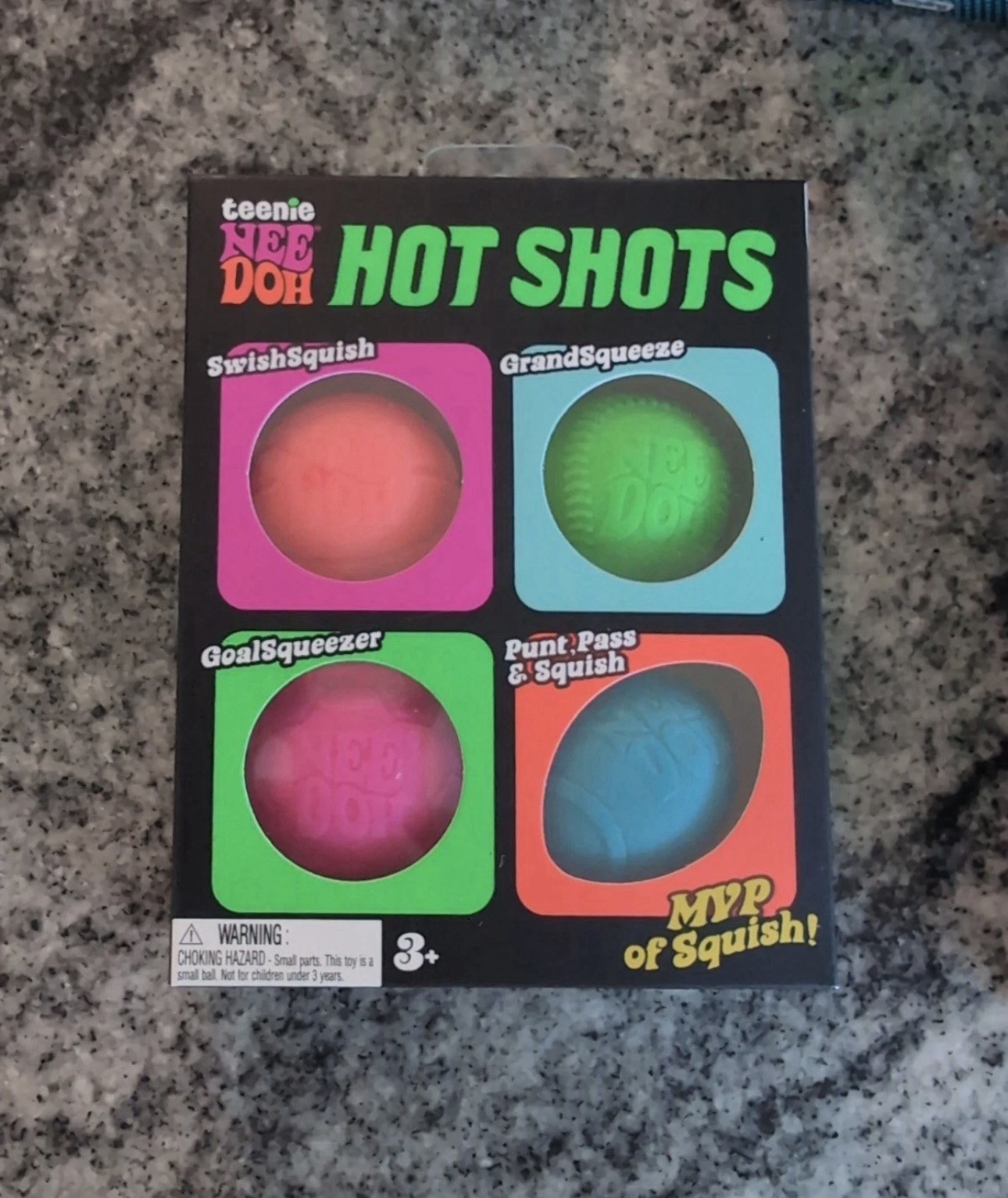Nee Doh Hot Shots MVP 4 Pack – Orange, Green, Pink, Blue, “NEW” AUTHENTIC!!