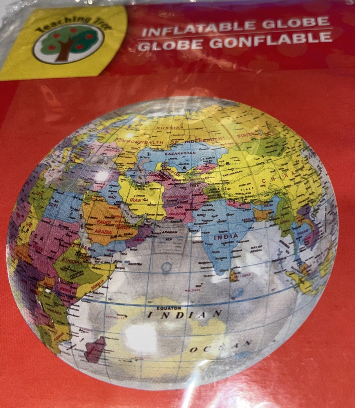 Teaching Tree Inflatable World Globe 11.5” Education Home School New Sealed