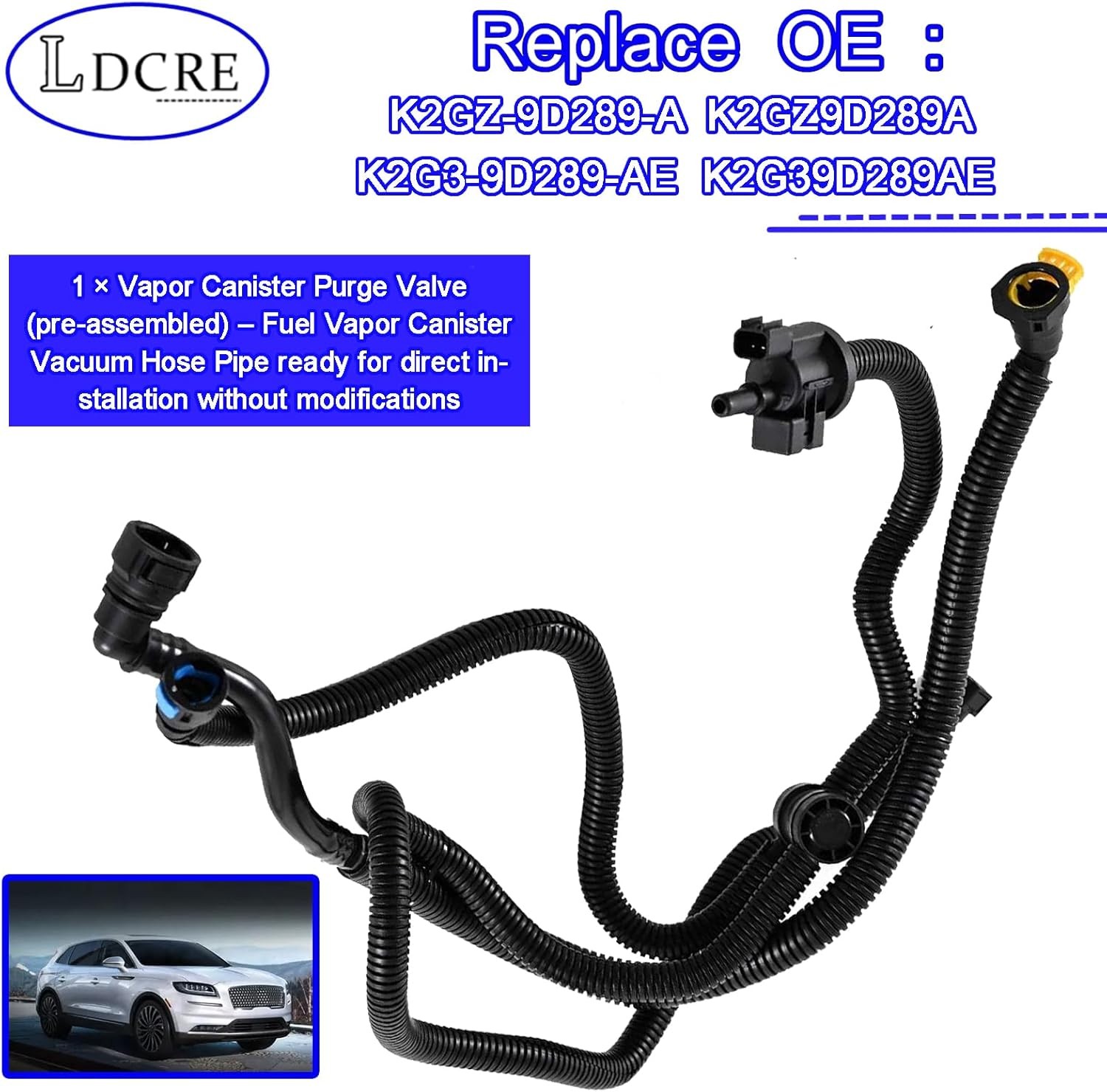 Vapor Canister Purge Valve for Ford Edge 2.0L 2015–2024, Lincoln Nautilus 2019–2