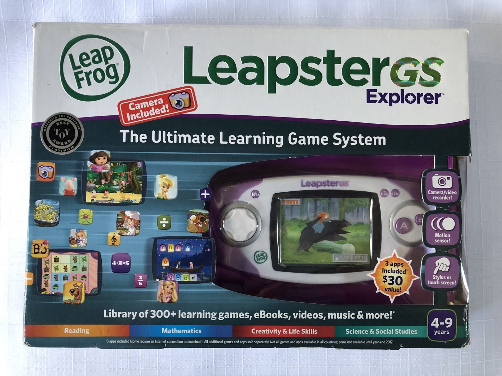 NEW (open box) LEAPFROG LEAPSTER GS PURPLE – Game Console & Camera – Fun!