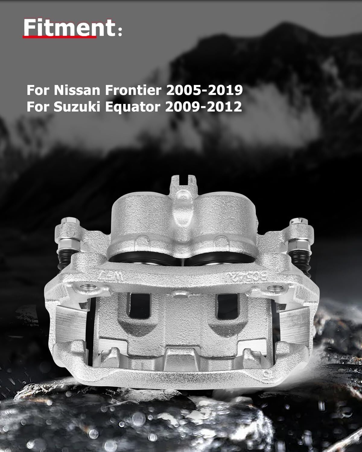 cciyu 19B3123 19B3122 Front Left & Right Brake Calipers with Bracket For Nissan