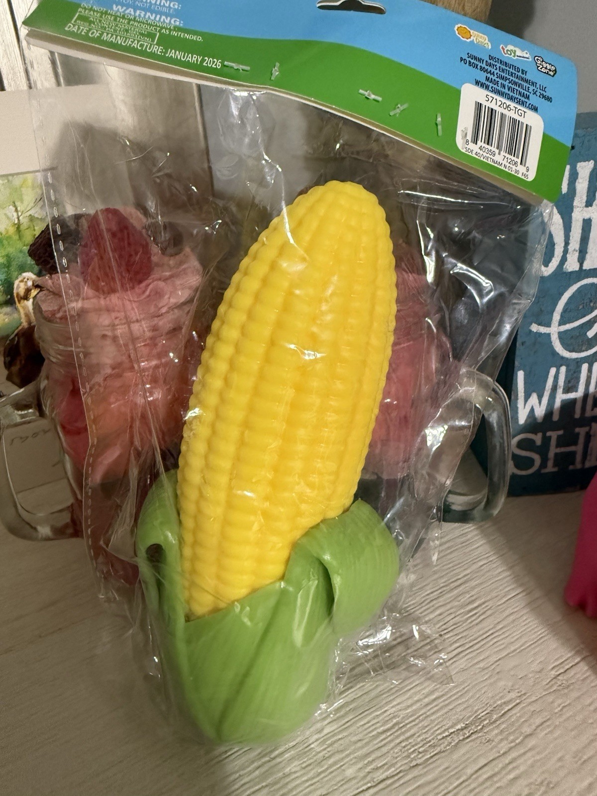 Sunny Days Squeeezy Corn on the Cob Squishy Toy Squeezy Viral Sensory Fidget