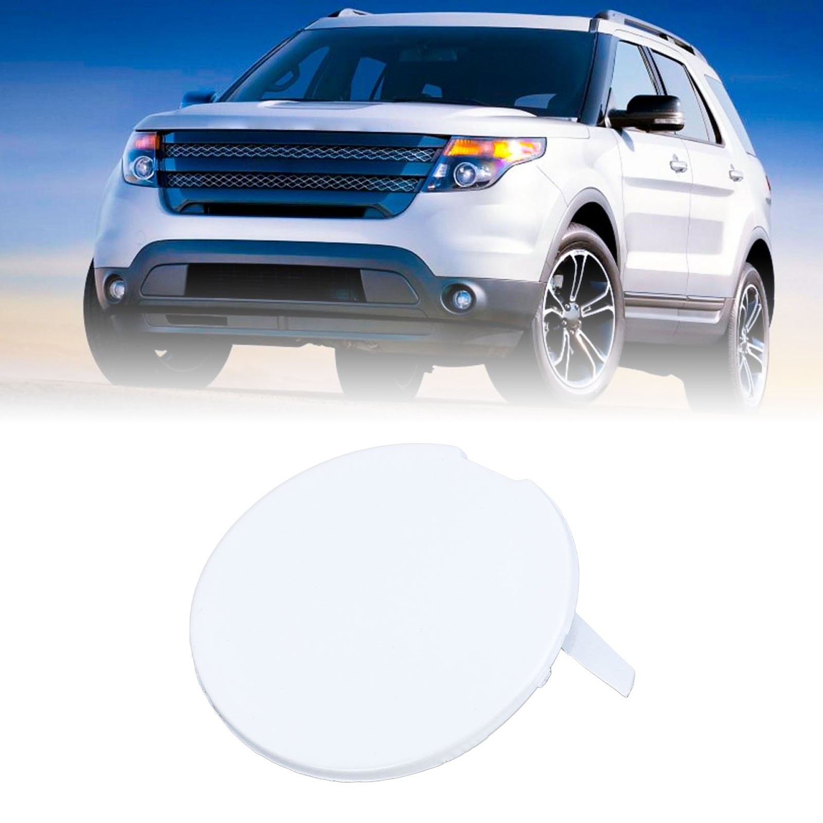 Front Tow Hook Eye Cover Cap Front Bumper Tow Hook Cover BB5Z17A900APTM Stu FYXI
