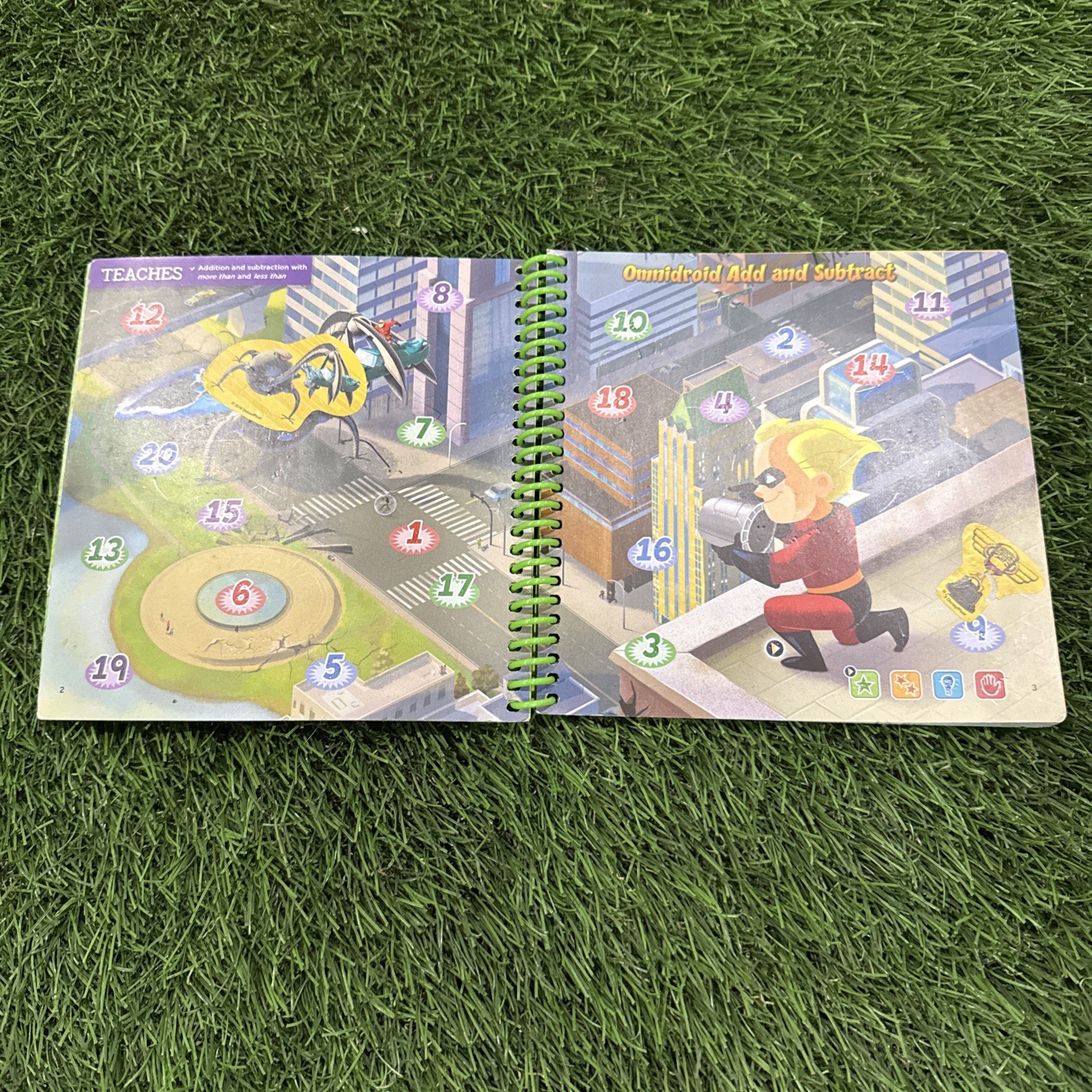NEW LeapFrog Leap Start Kindergarten-1st Grade book — DISNEY PIXAR MATH ACTION