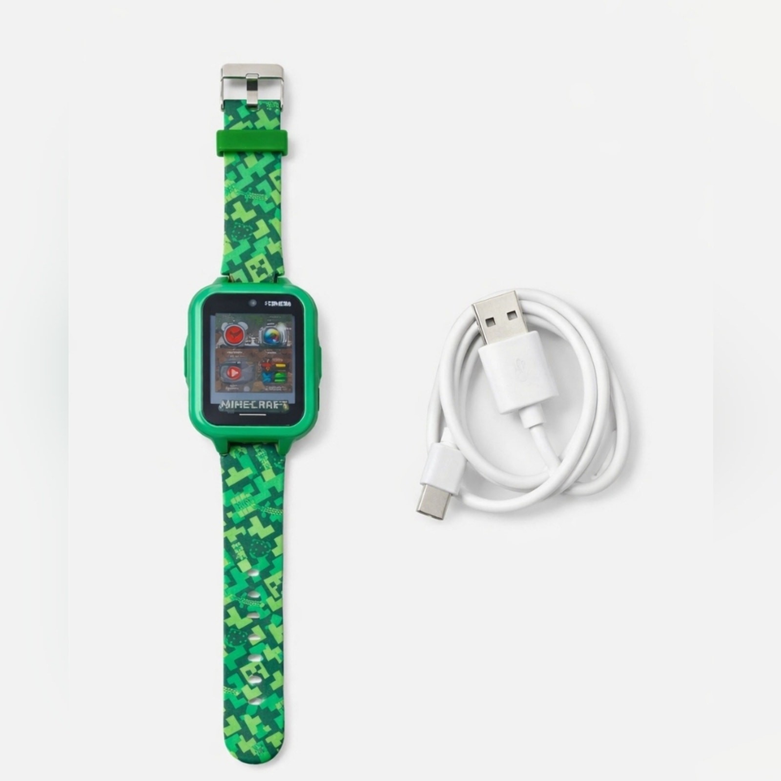 Minecraft Kids Smartwatch Touch screen Camera Video Games Alarm Calculator Green