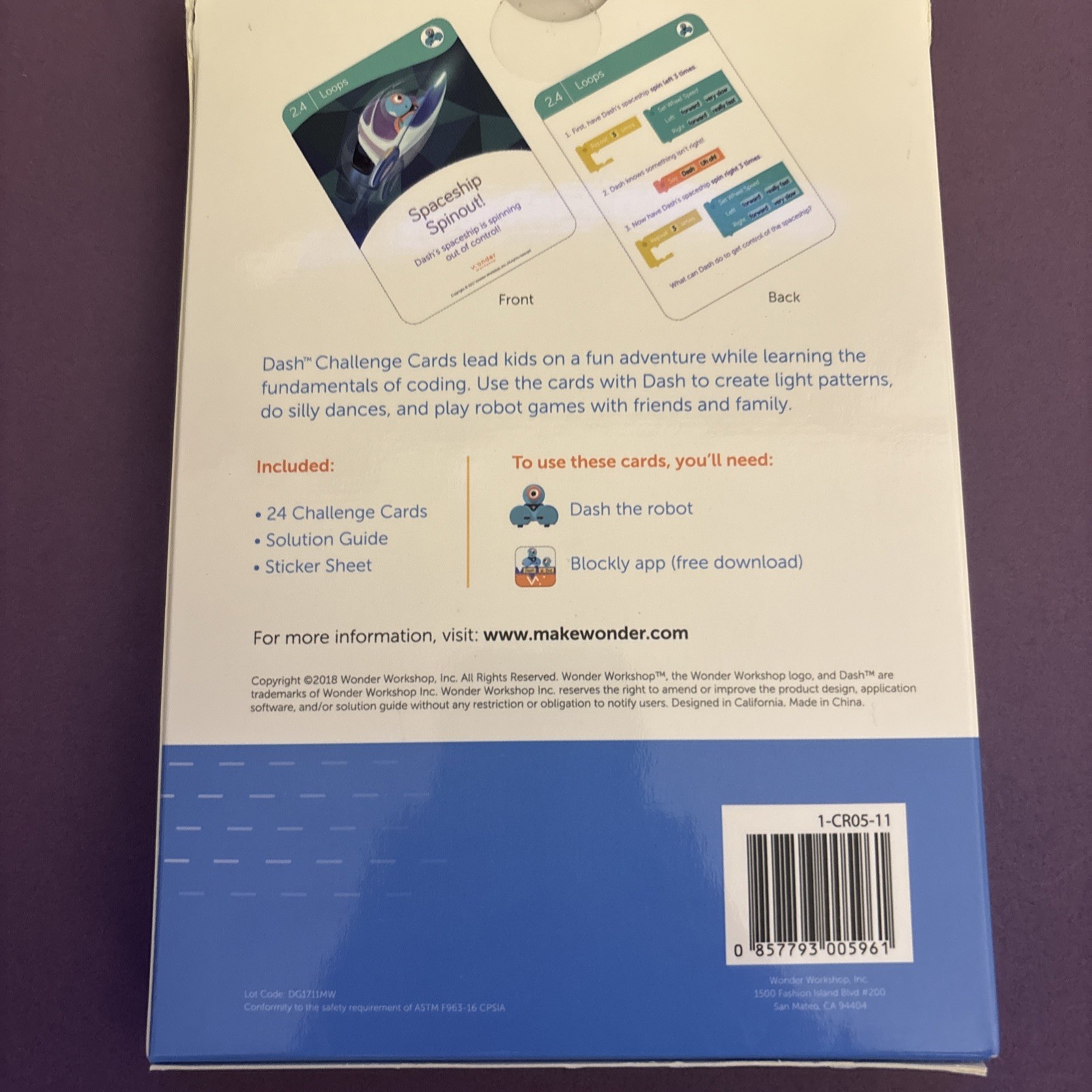 Wonder Workshop Dash Challenge Cards Set – Rare HTF Robot Accessory Dash Robot