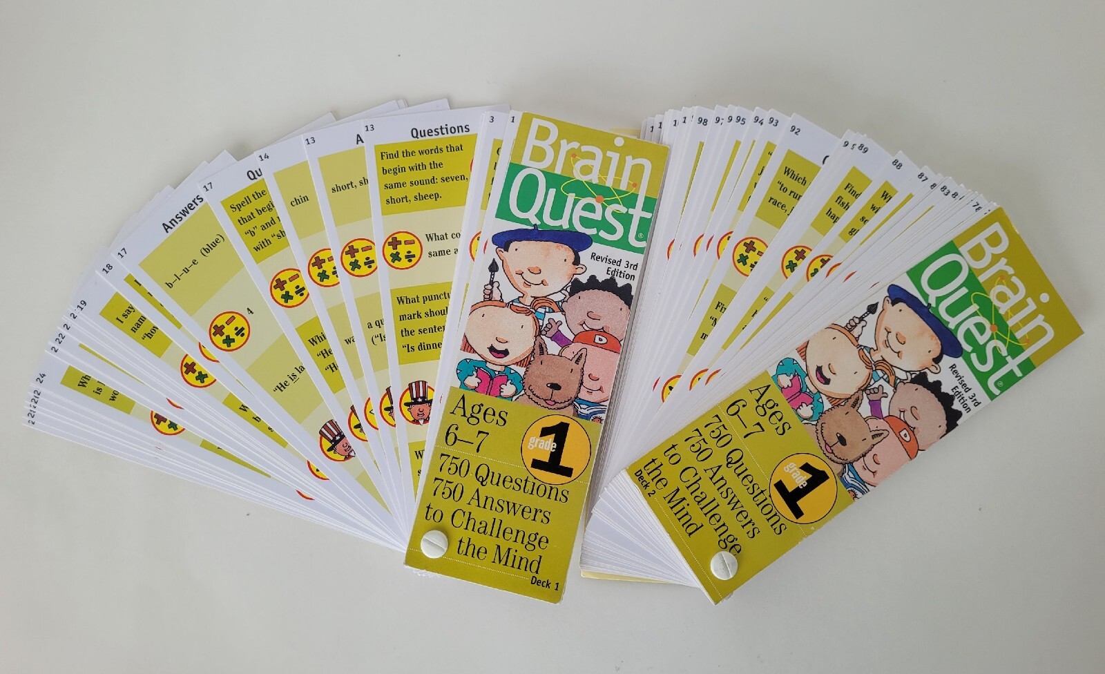 Brain Quest Q&A Cards Grade 1 (Deck 1 & 2) Revised 3rd Edition Ages 6-7