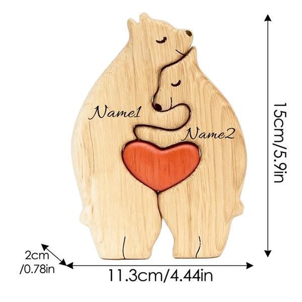 Personalized Bear Family Wooden Puzzle Toy Family Of Bears, Educational Toy DIY