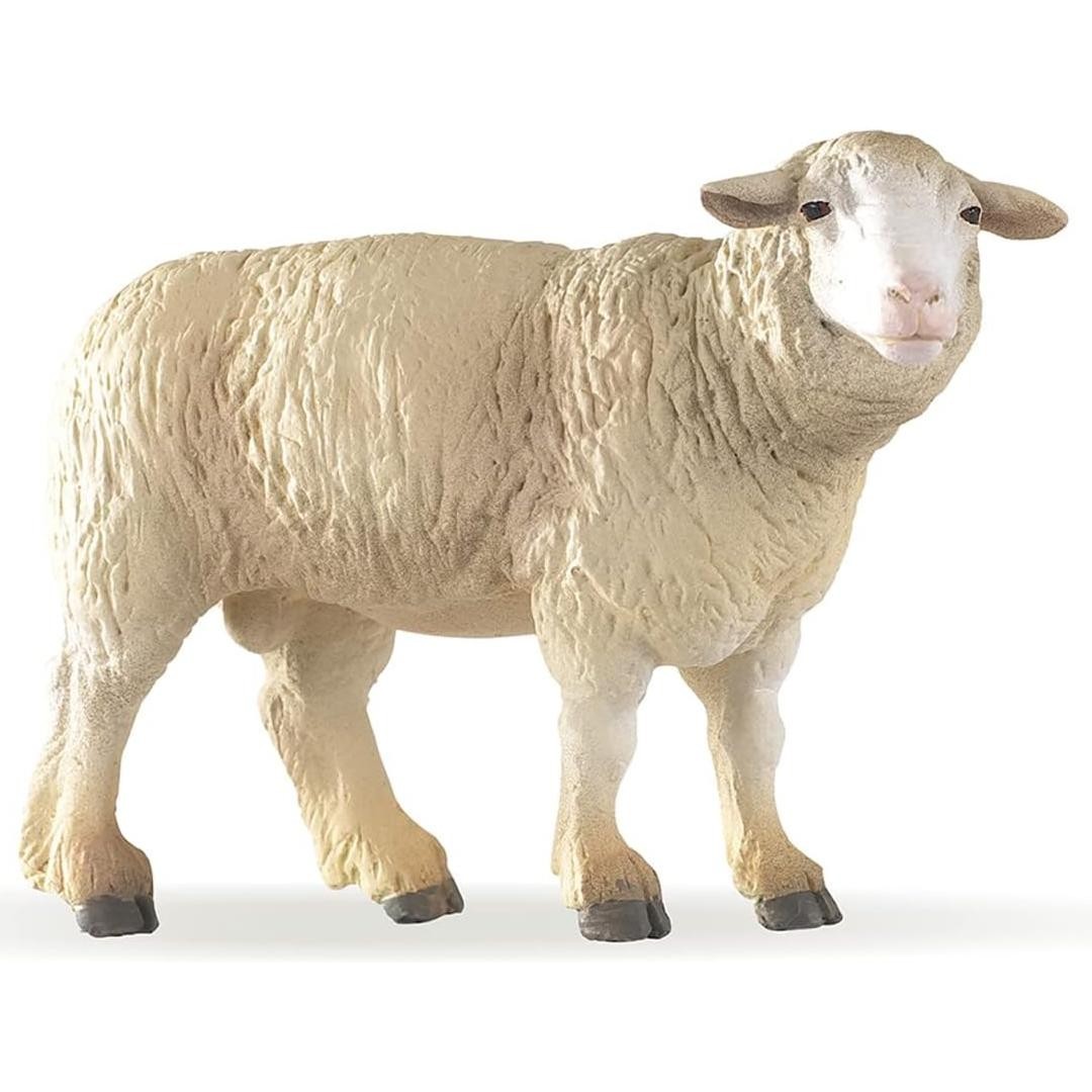 Sheep Figurine – Hand Painted Collectible Ewe Farm Animal Toy Figure – NEW Papo