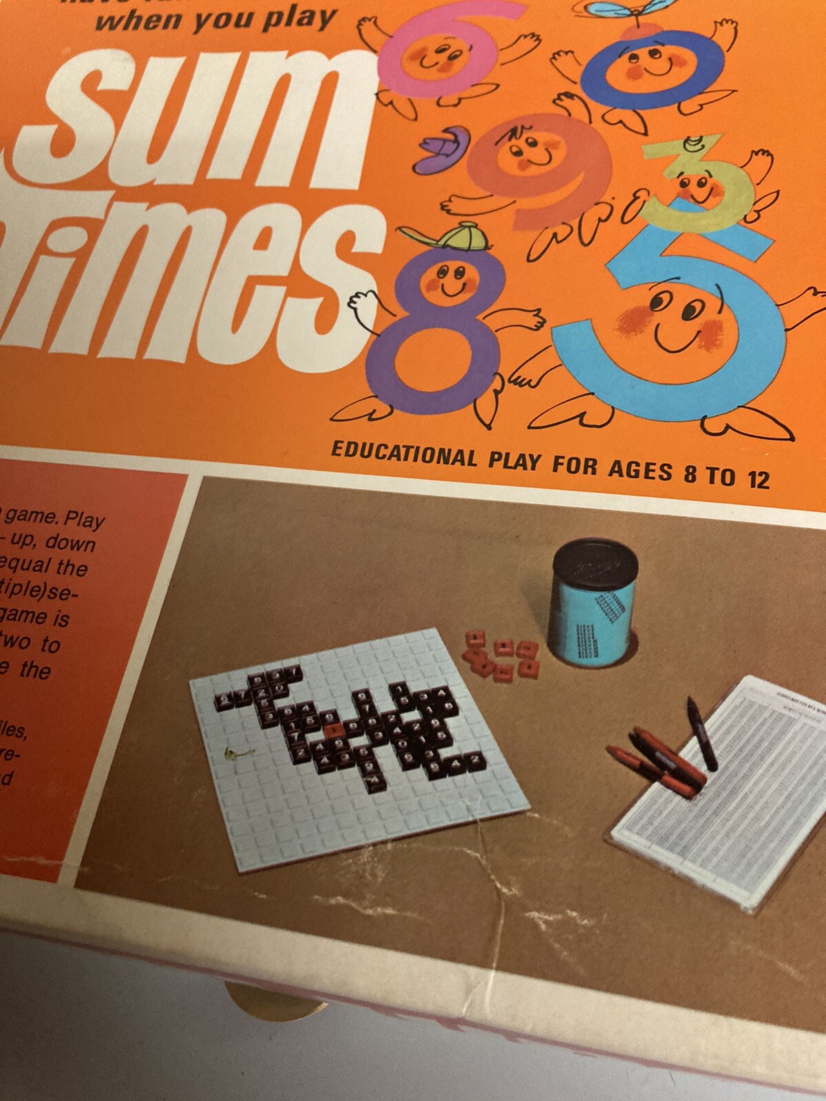 Sum Times Vintage Math Board Game 1968 Classic eduPLAYtional Game 2 Ed VHTF Read