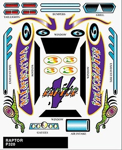 Pine-Car Pinewood Derby Raptor Stick-On Decal – Pinewood Derby Decal and