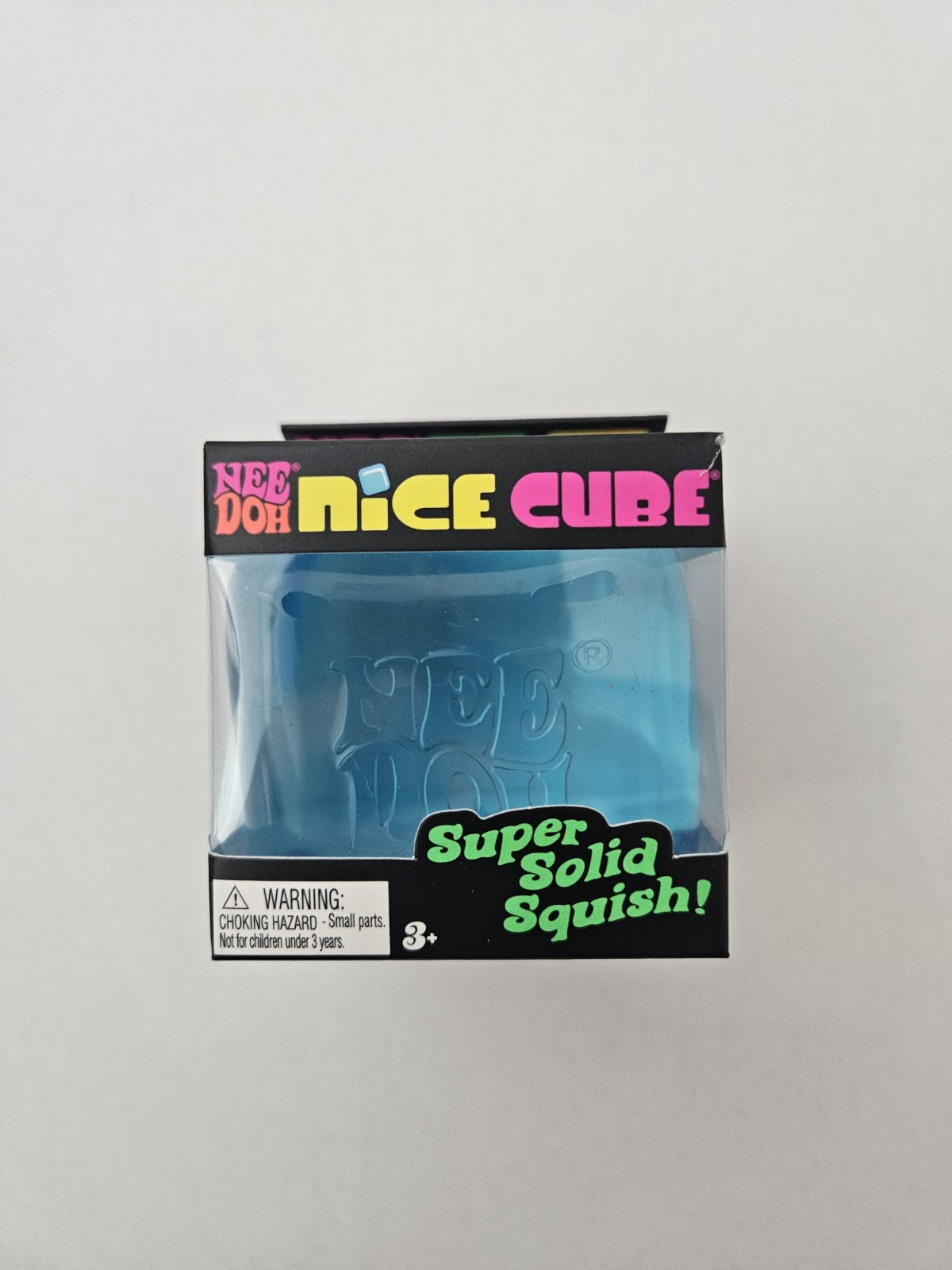 NeeDoh Nice Cube Swirl Blue Clear Nee Doh Super Solid Squish Cube – New