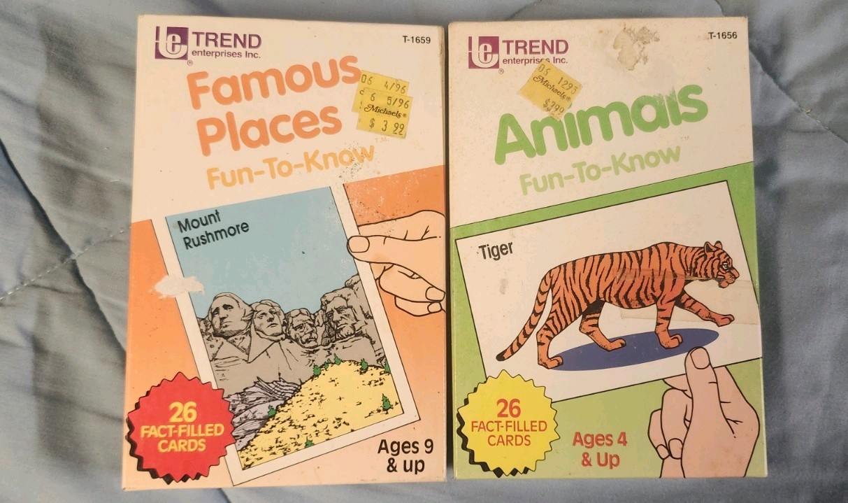 Vtg Trend Enterprises 1986 Animals Fun To Know & 1987 Famous Places Fun To Know