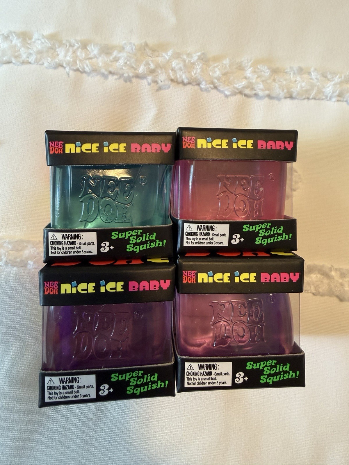 NeeDoh Nice ICE Baby 4 pack, Set of 4 Nee Doh Mini Nice Cube BRAND NEW SEALED