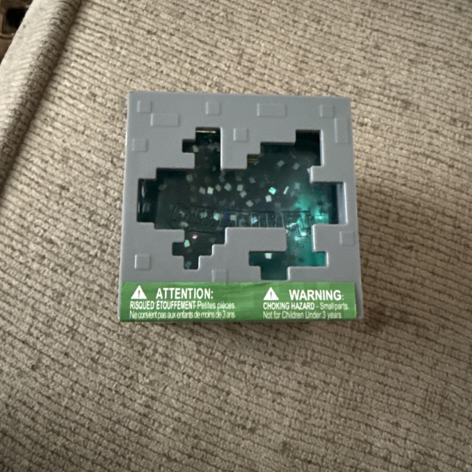Minecraft Jelly Cube Blue Squishy with Rare GOLD Sword/pickax 1/48