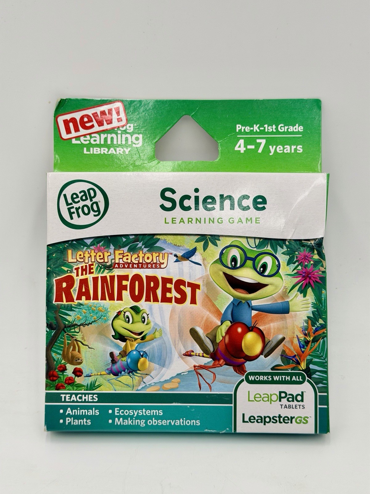 LeapFrog Learning Adventures: Letter Factory THE RAINFOREST~ Science Game NEW
