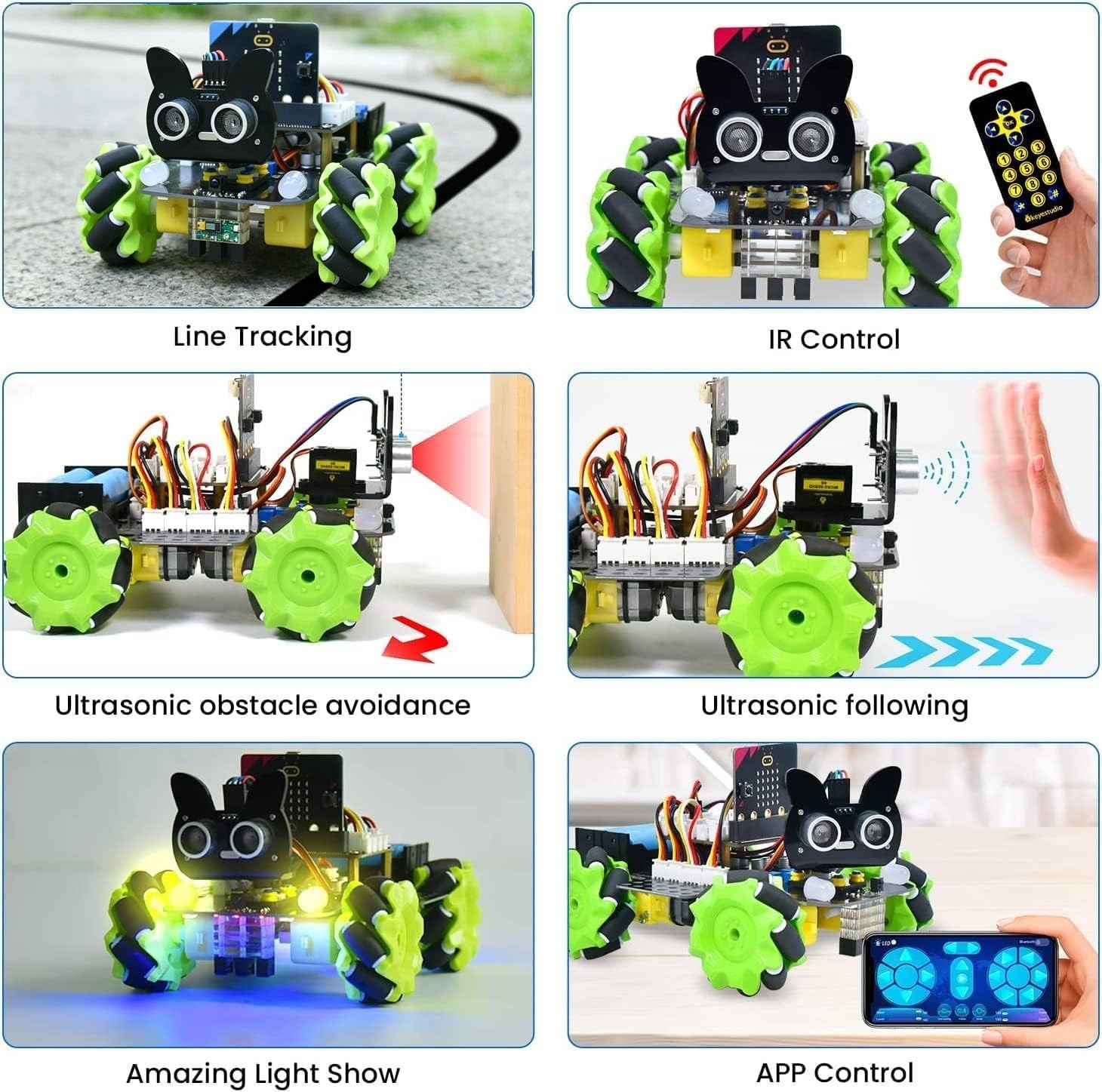 4WD Smart Car Coding Robot Kit with Microbit V2 for Makecode and Python, DIY…