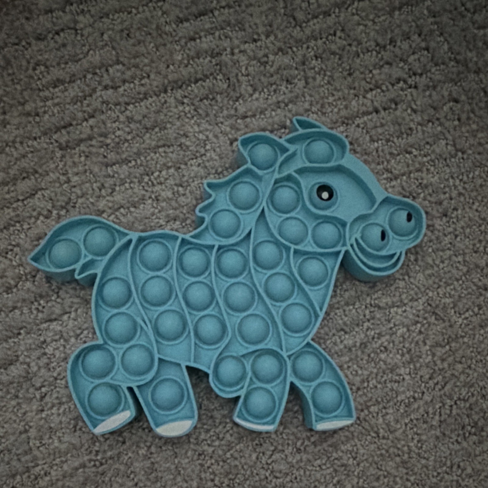 Horse-Shaped Blue Pop-It Tactile Sensory Toy for Ages 3-4, 4-7, 8-11 Years