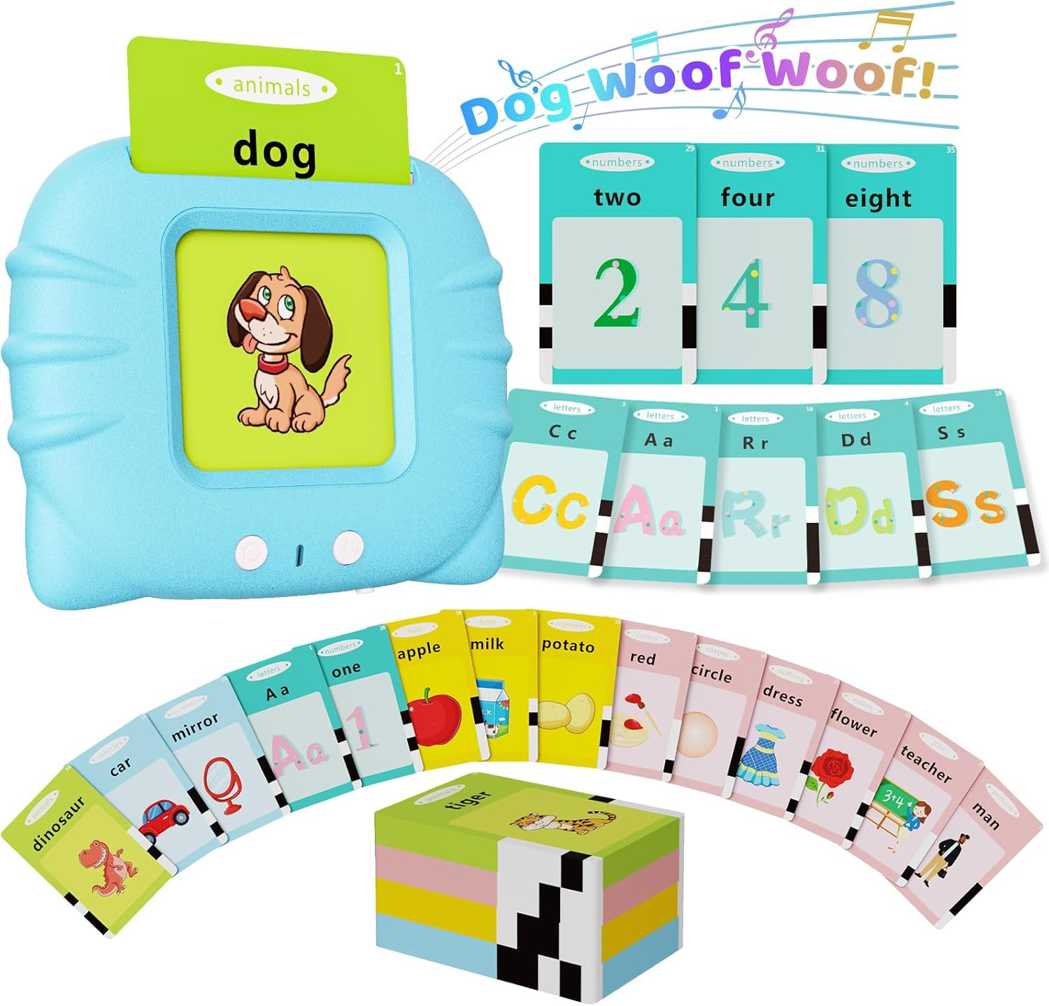 Aullsaty Talking Flash Cards for Toddlers 1-3, Upgraded 248 Sight Words Montesso