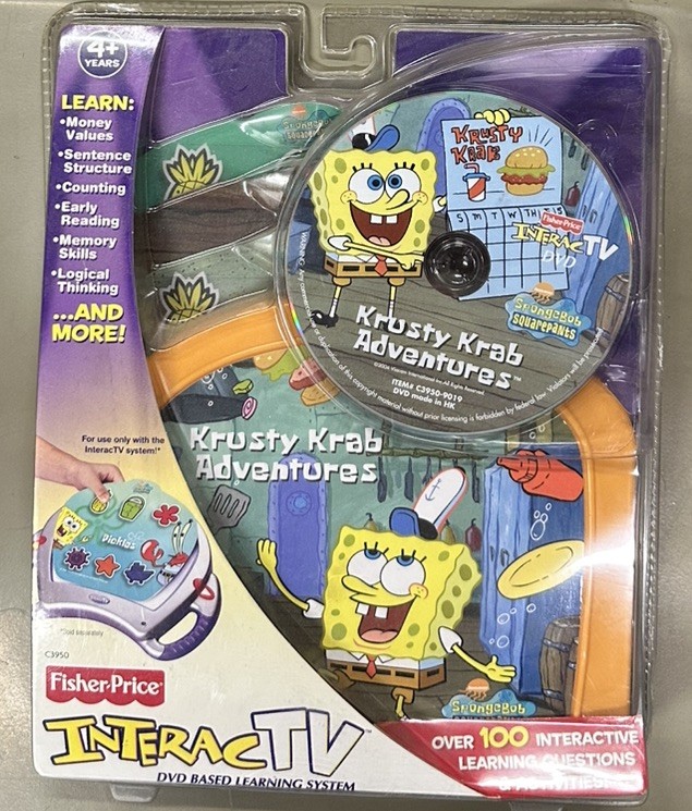 Fisher Price – InteracTV DVD Learning System – Krusty Krab Adventures – New/Seal