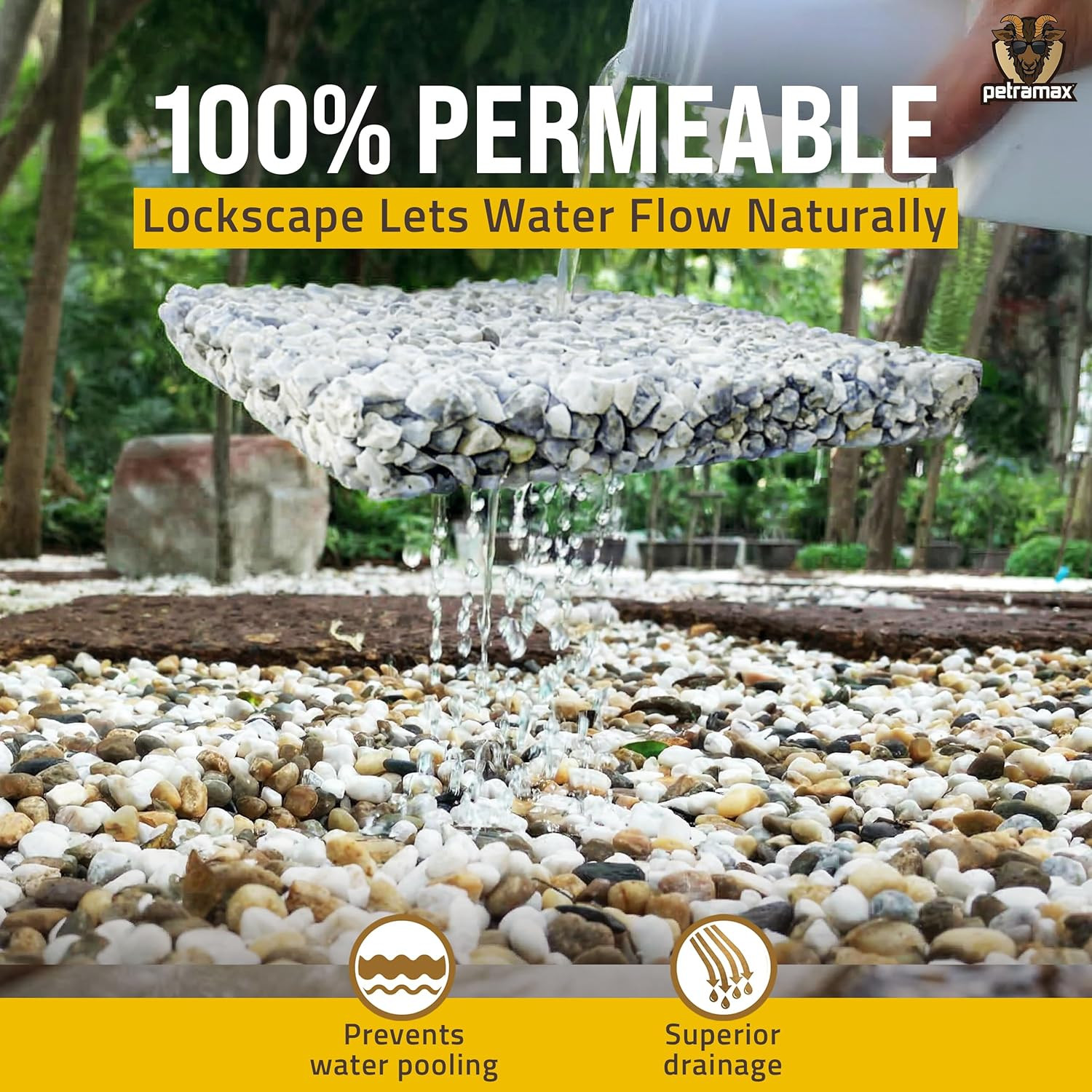 Petra Max Rock Glue for Landscaping, 32 Ounce – Ground Coverage & Pet Safe Mulch