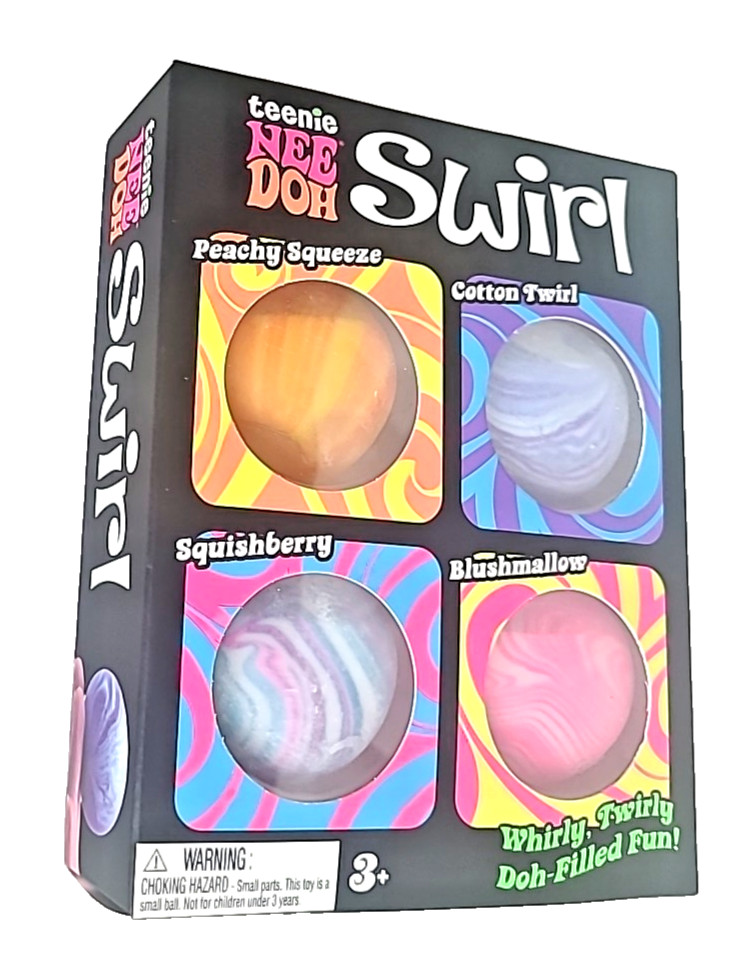Teenie Nee Doh Swirl Ball Sensory Squeeze Toys 4 Pack New 4 Colors