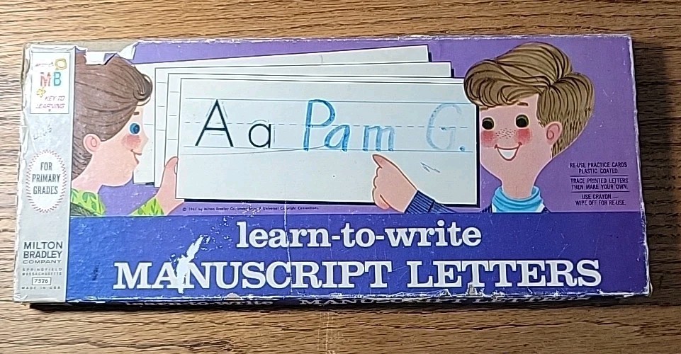 VTG 1967 Milton Bradley Learn to Write Manuscript Letters & Numbers