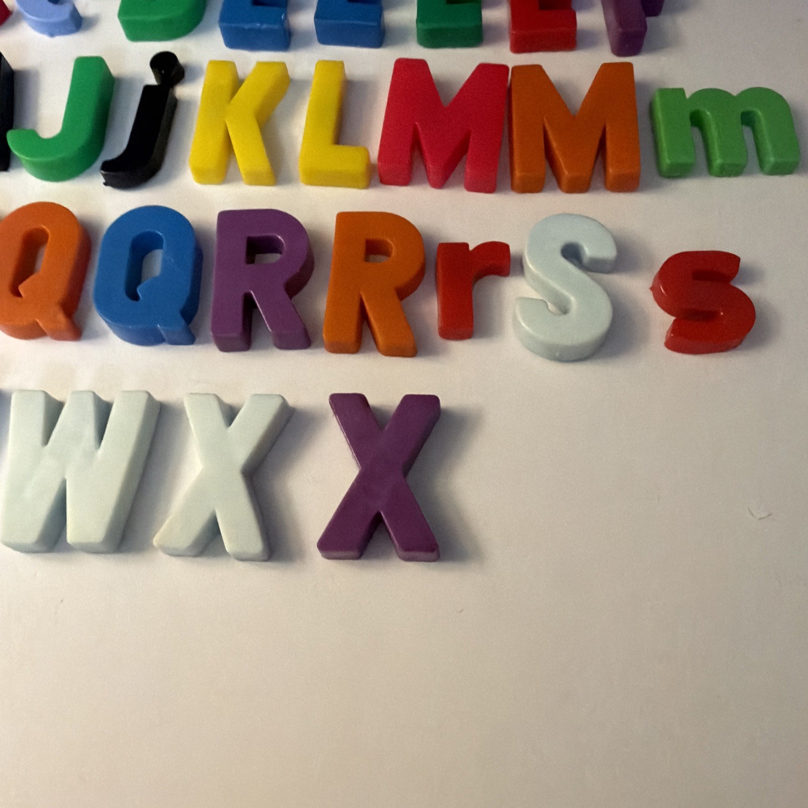 Lot Of 44 Mixed Colors Plastic Magnetic Fridge Alphabet Letters Math Kids School