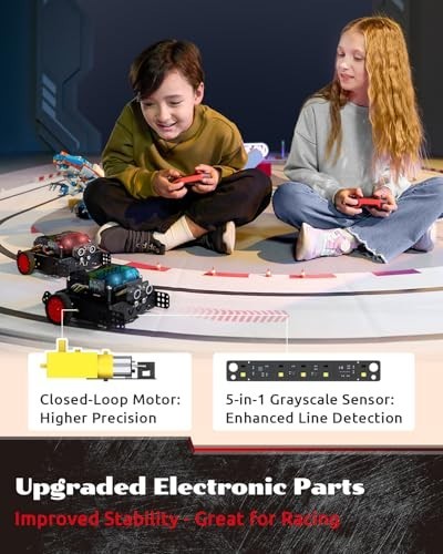 Smart Robot Car Coding Kit for Kids 8-16, STEM Remote Control, Python & Scratch