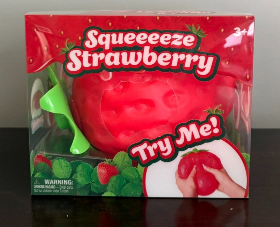 Sunny Days Jumbo Squeezy Strawberry Squishy Toy Stress Relief Sensory Fun