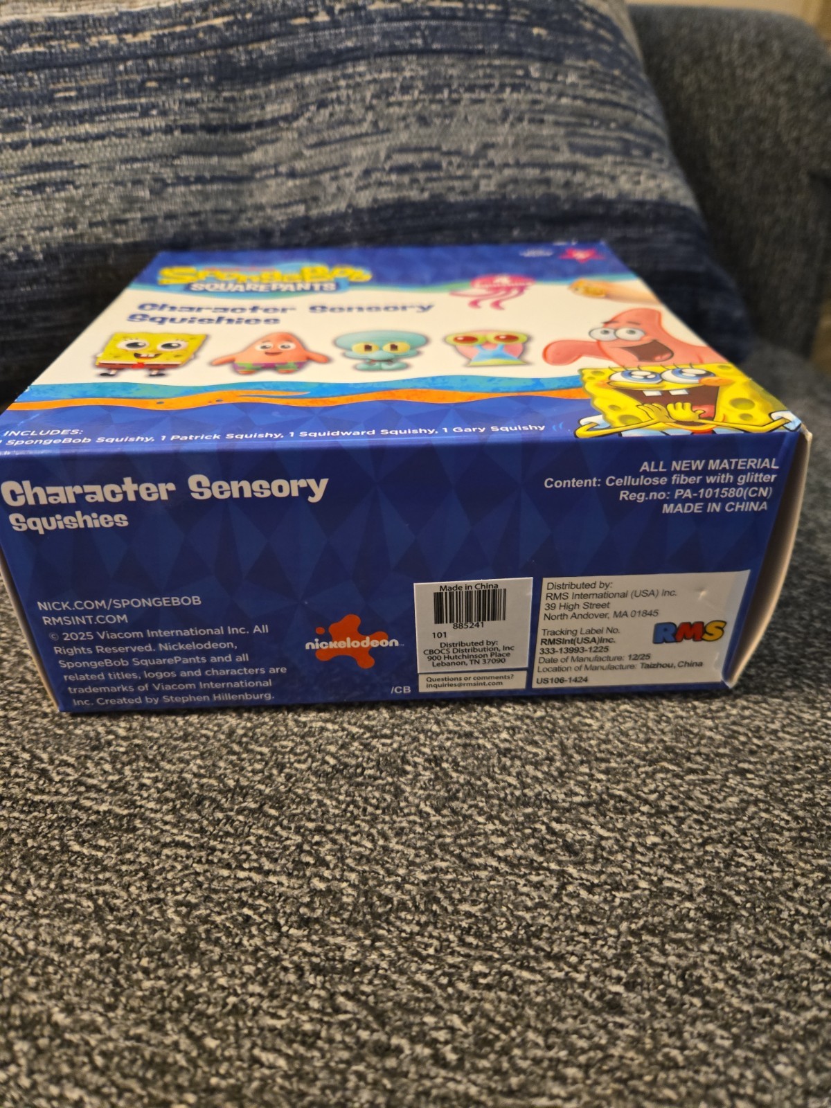 Nicklelodeon SpongeBob SquarePants Character Sensory 4 pack squishies RMS NIB