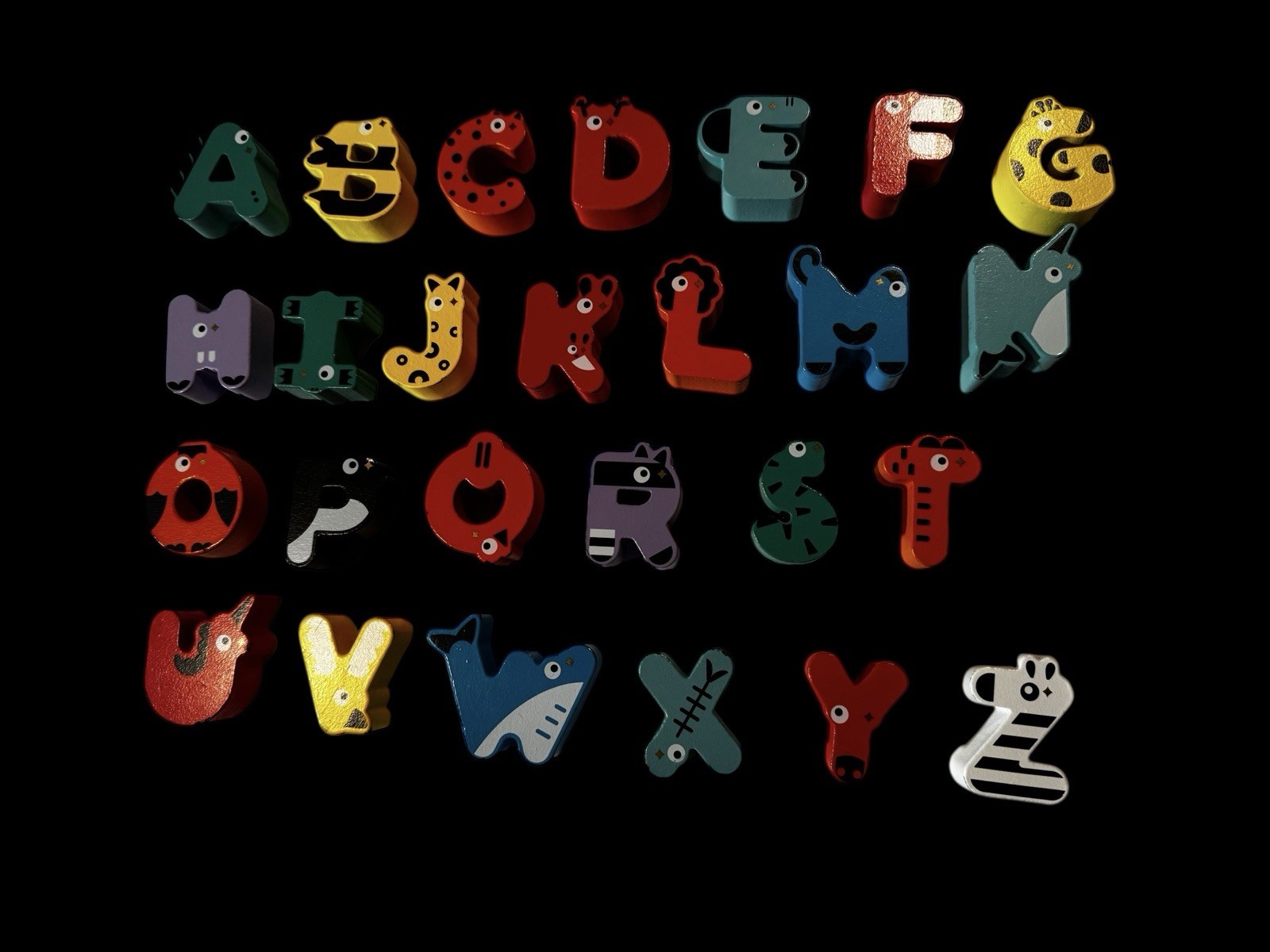 Wooden Colorful Alphabet Letters 1.5″ Complete Set