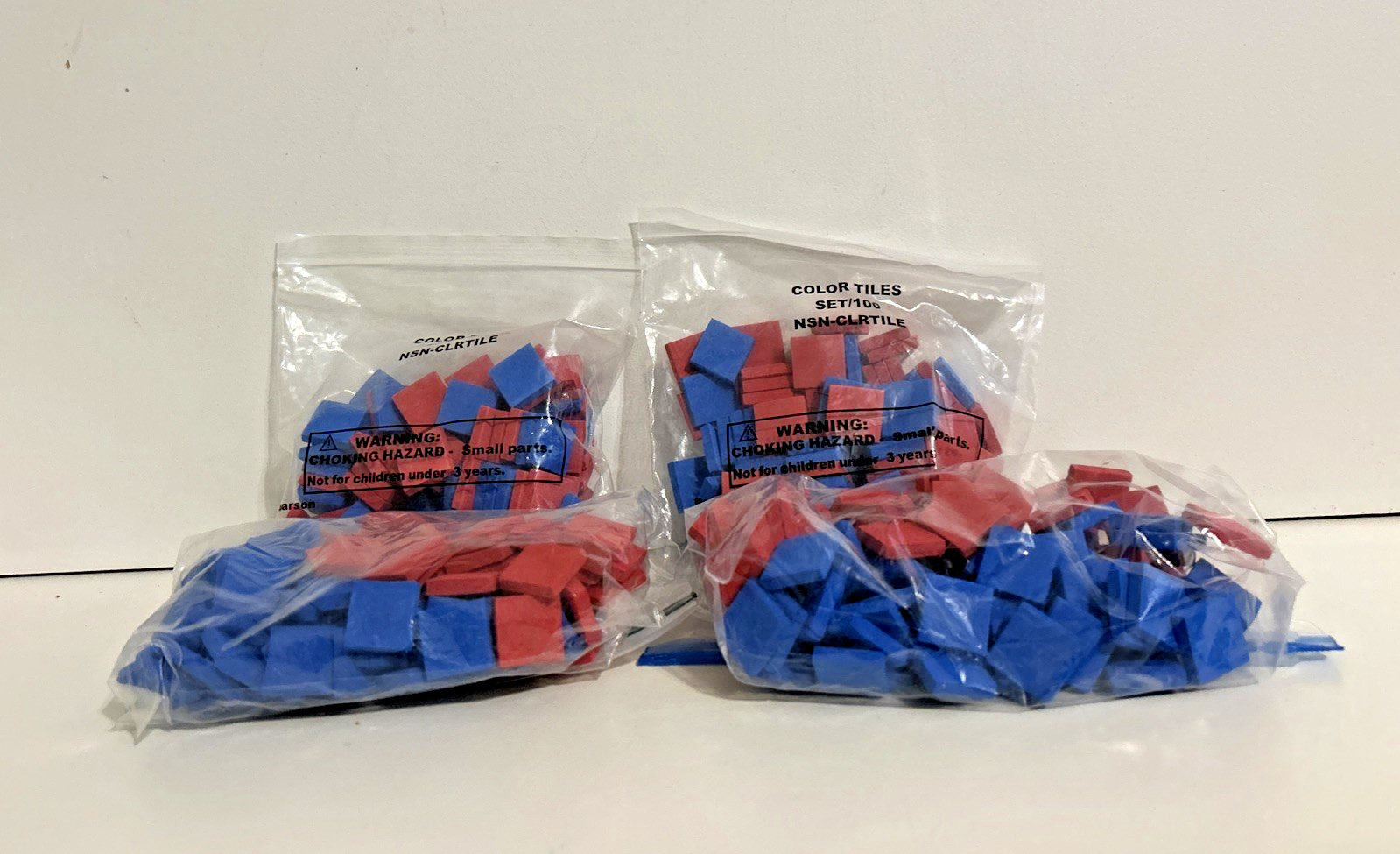Pearson Foam Red and Blue Tiles Manipulite Math Manipulative Set of 400