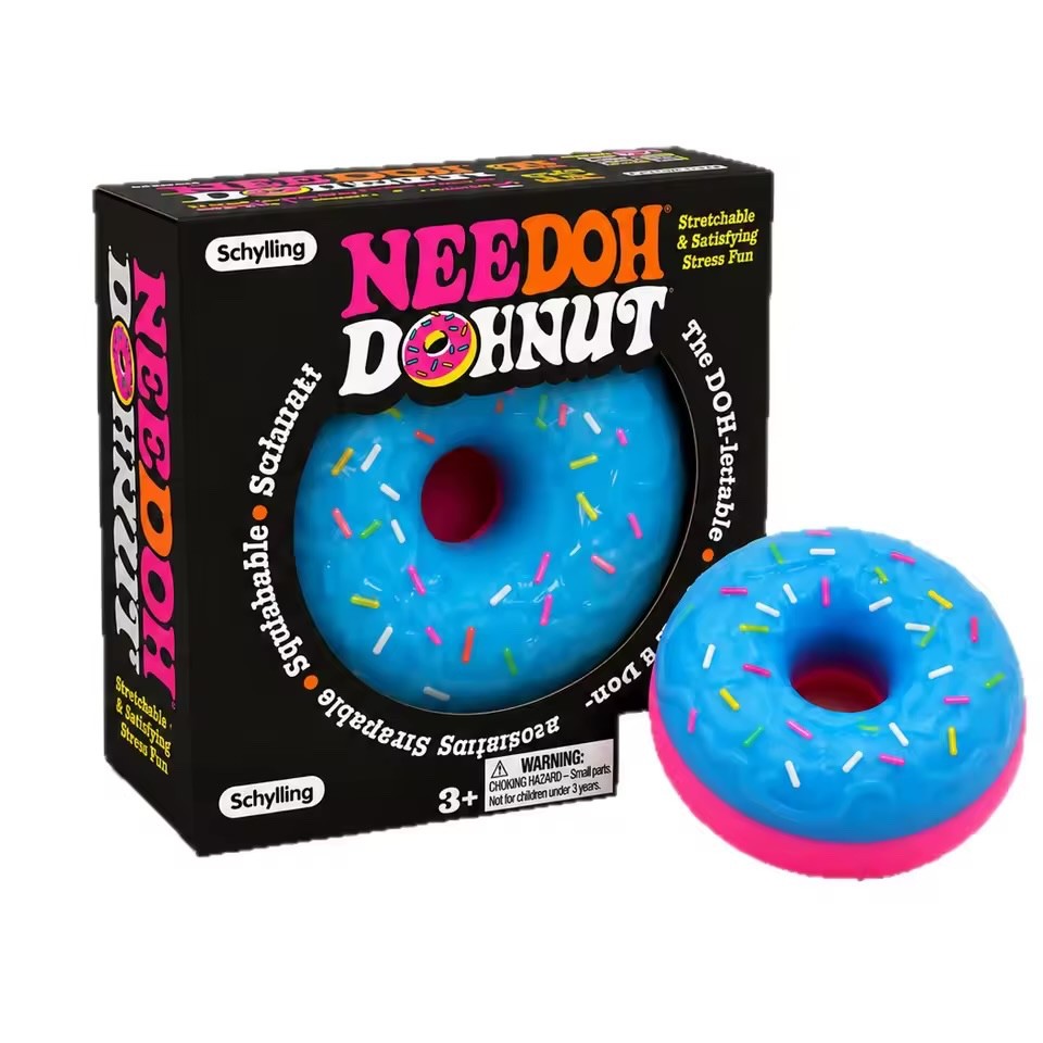 Schylling NeeDoh Donut Blue Nee Doh Sprinkles Swapable Real Dohnut Fast Ship!
