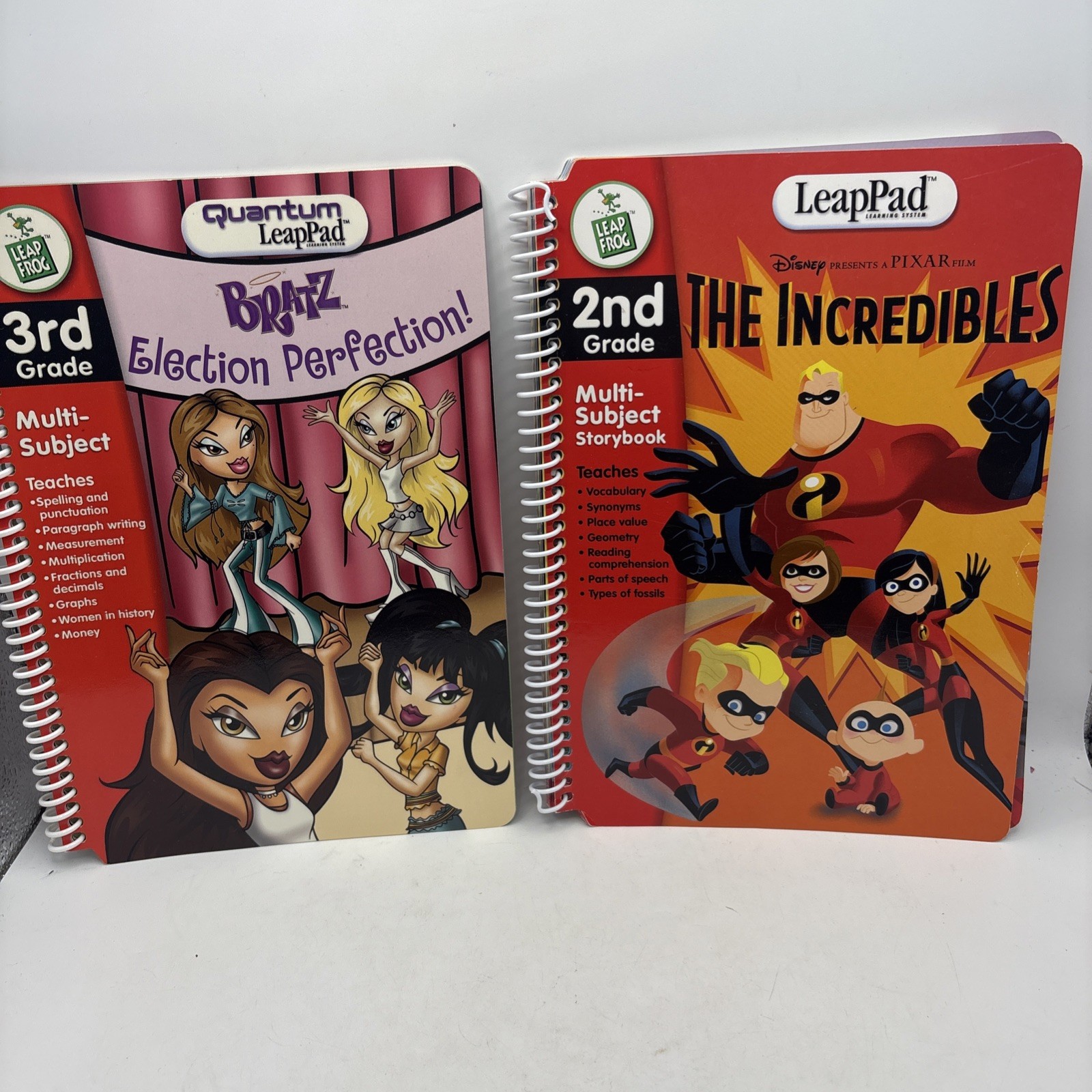 VINTAGE LeapFrog LeapPad Learning System bundle 9 Books 8 Cartridges Backpack CA