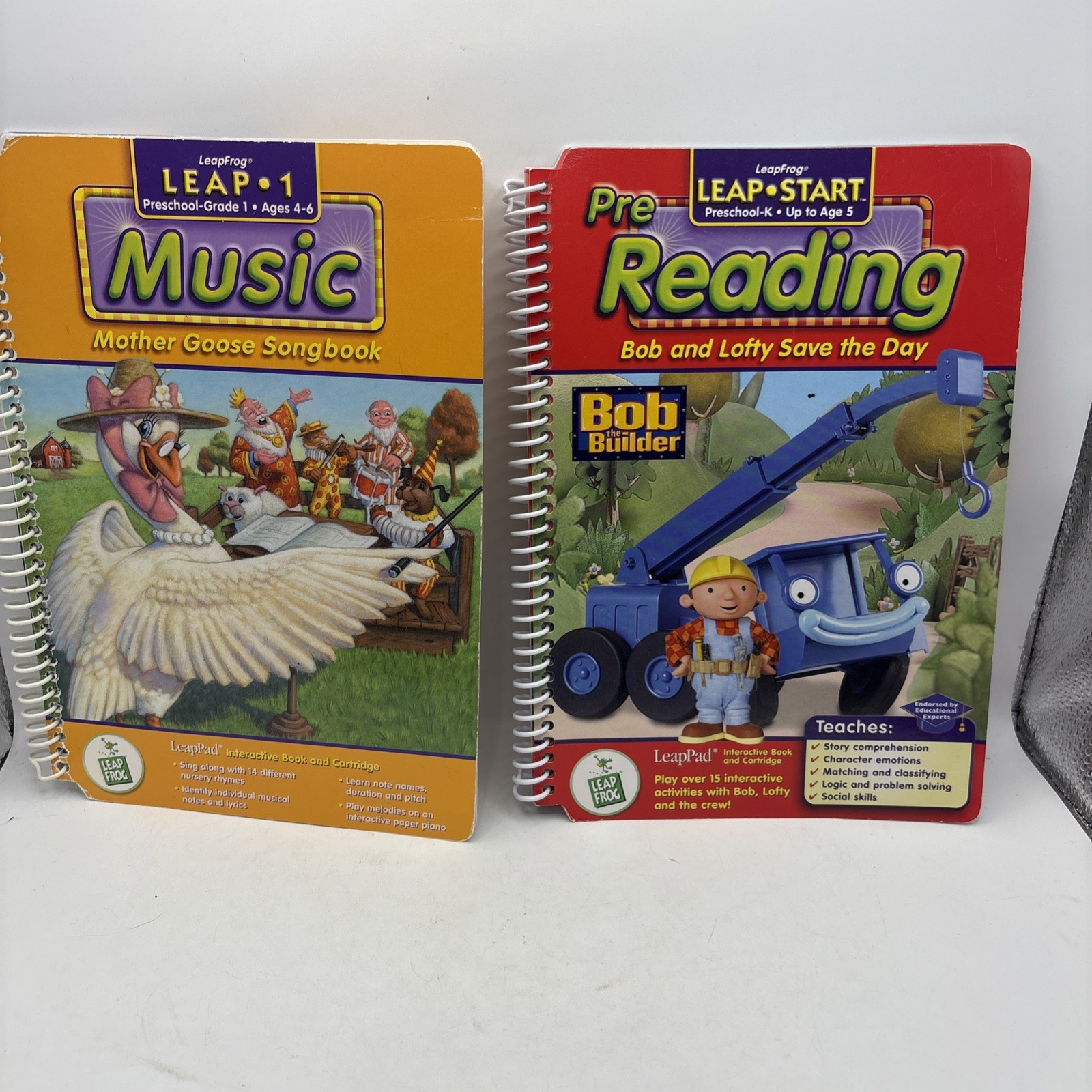 VINTAGE LeapFrog LeapPad Learning System bundle 9 Books 8 Cartridges Backpack CA