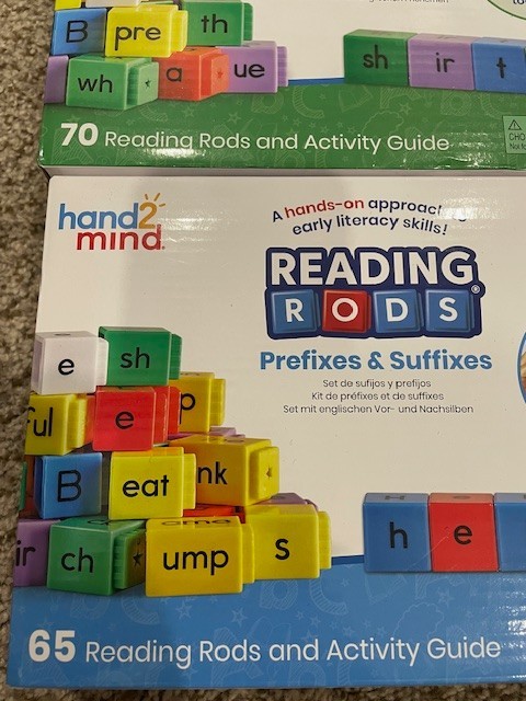 hand2mind Reading Rods Phonics Word-Building & Prefixes/ Suffixes, NEW, hands on