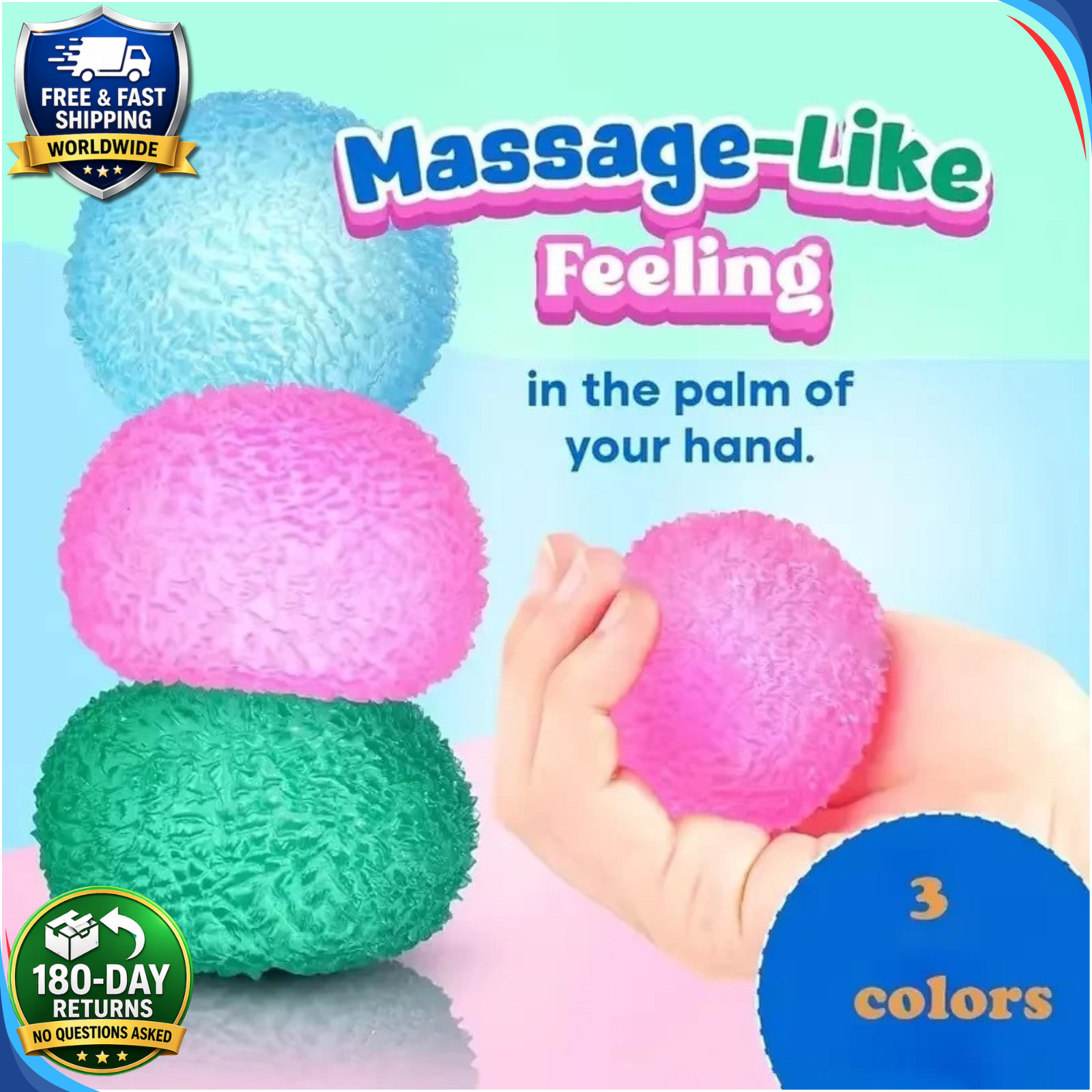 Squishy Ice Ball Stress Relief Fidget Toy Sensory Squeeze Pinch Kids Adults Gift