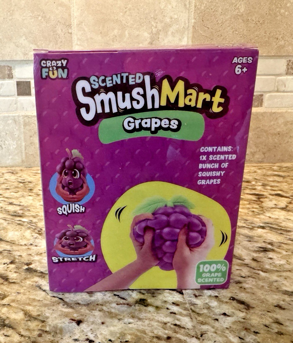 Smush Mart Scented Grapes JUMBO VIRAL SQUISHY 6” RMS USA Crazy Fun✅Ships Asap✅